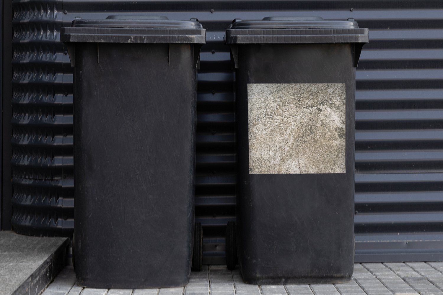 Abfalbehälter (1 Mülleimer-aufkleber, - Grau - Mülltonne, MuchoWow St), - Zement Wandsticker Antik Sticker, Beton Container,