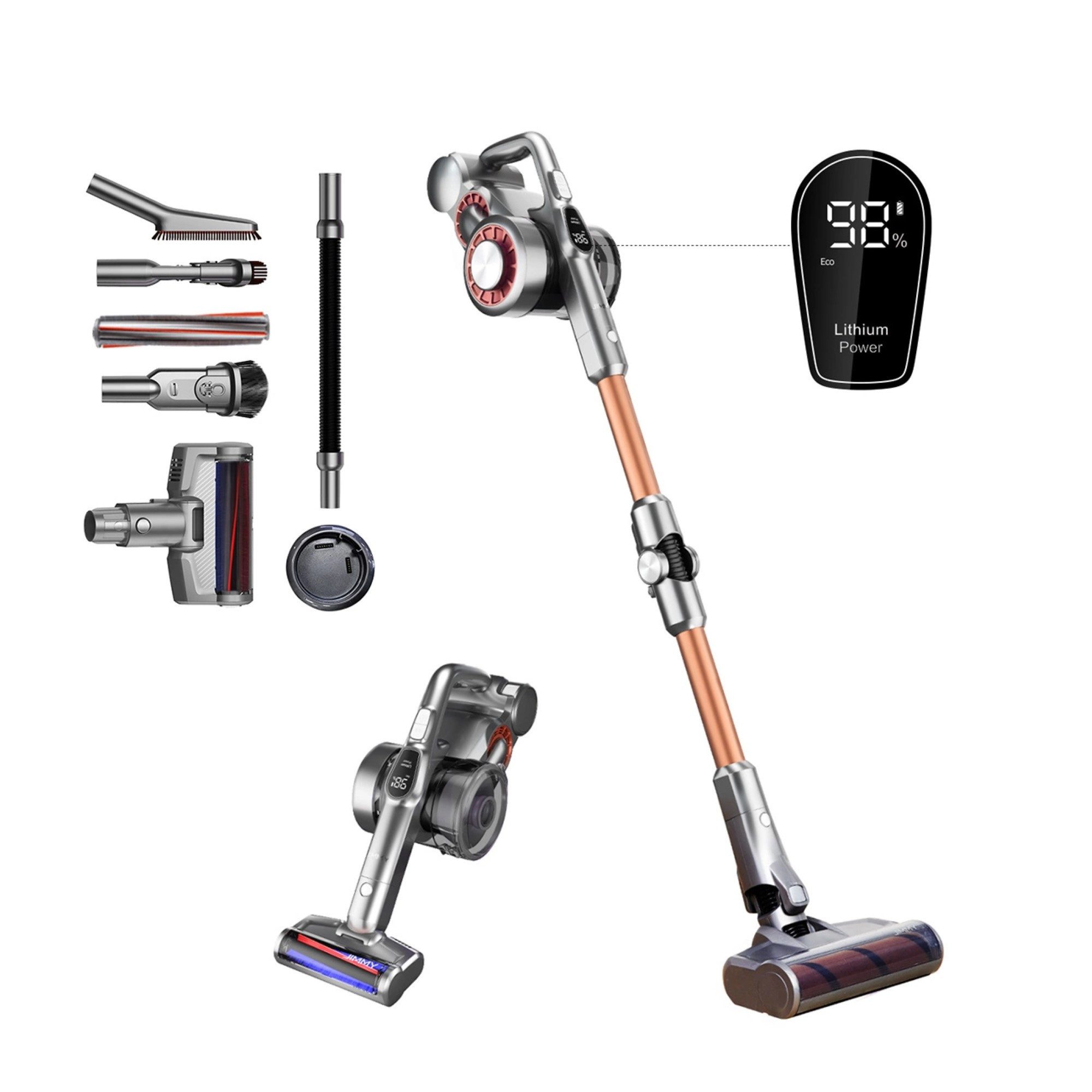 Jimmy Hand-und Stielstaubsauger H9 Pro mit Display 600W mit ergonomischem Griff & biegsames Design