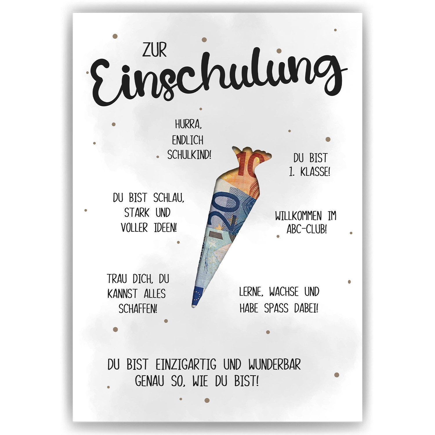 Tigerlino Poster Einschulung Geldgeschenk Jungen Mädchen Schulanfang Schultüte