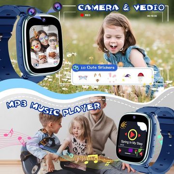 Ucani Telefon für Kids 3-12 Jahre Geschenk Smartwatch (App), mit Anruf, SOS, Spiele, Schrittzähler, Musik, Kamera, Wecker, Hörbuch