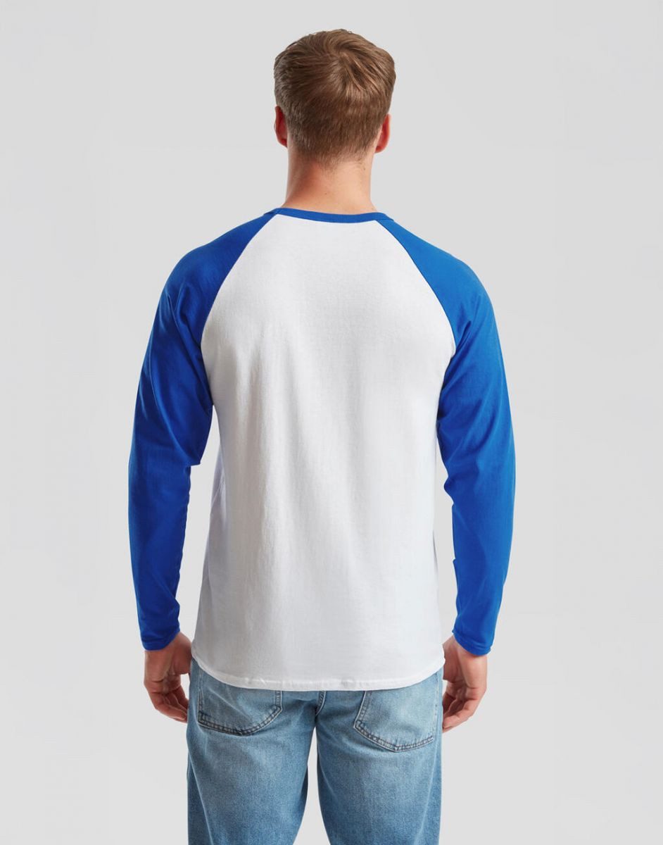Fruit of the Loom Langarmshirt Long Sleeve Baseball Herren T-Shirt – Bild 4 von 5
