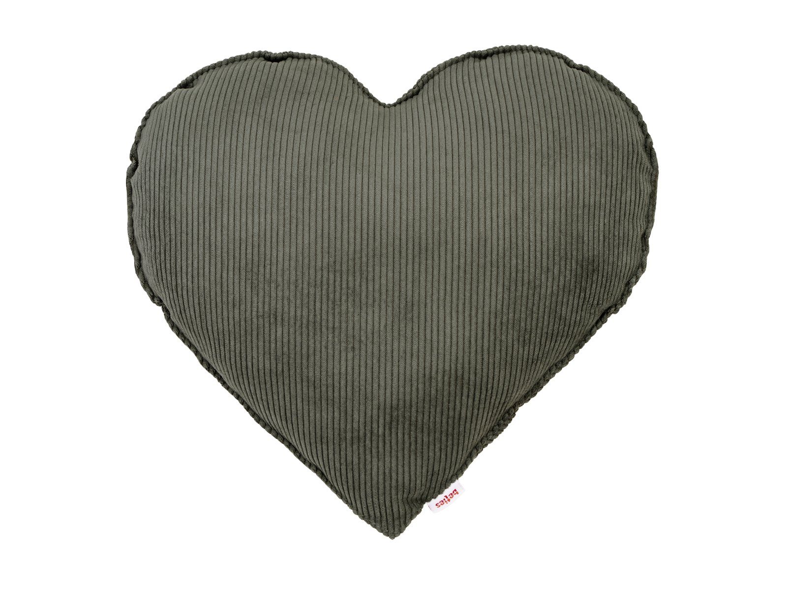 beties Dekokissen HYggelig No.1, Hygge 35x40 ca. Style, stein-grau gefüllt Herz-Kissen Samt-Cord cm