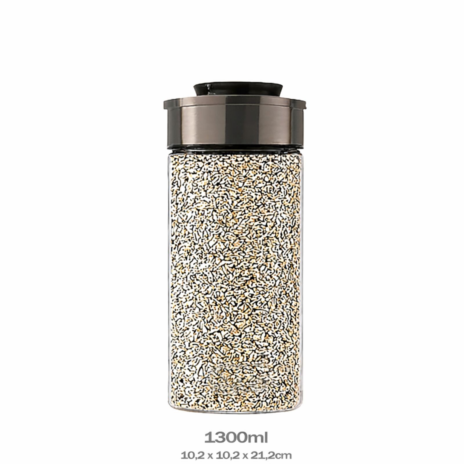 BURI Vorratsglas 6x Vakuum Vorratsglas Glas 1300ml Vorratsgläser Vakuumdeckel luftdicht, Glas