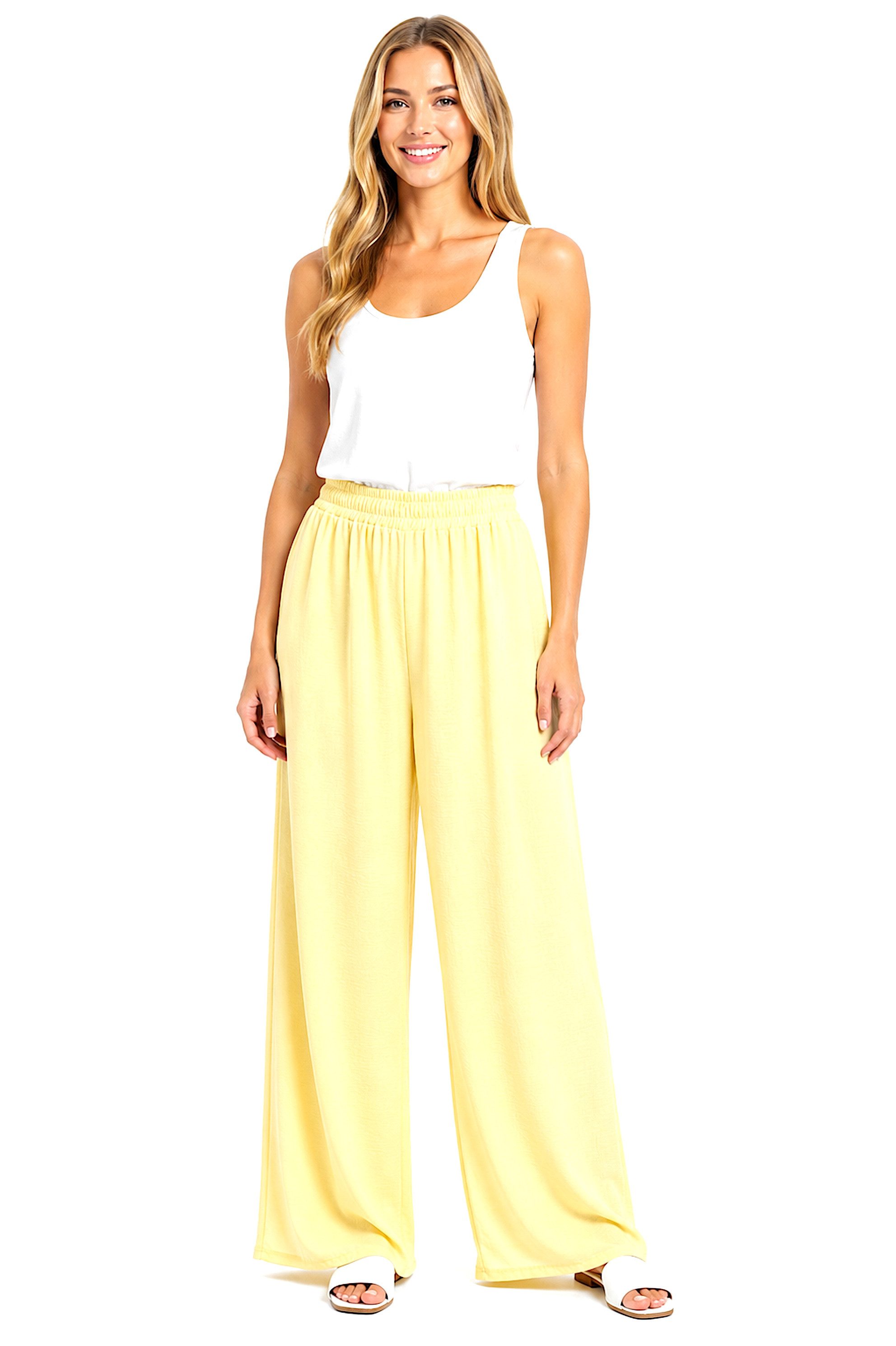Worldclassca Stoffhose Worldclassca Crinkle-Hose Stoffhose Strandhose Weite Sommerhose Leicht Neue Kollektion - Stilvolle und gemütliche Sommer Mode für Damen