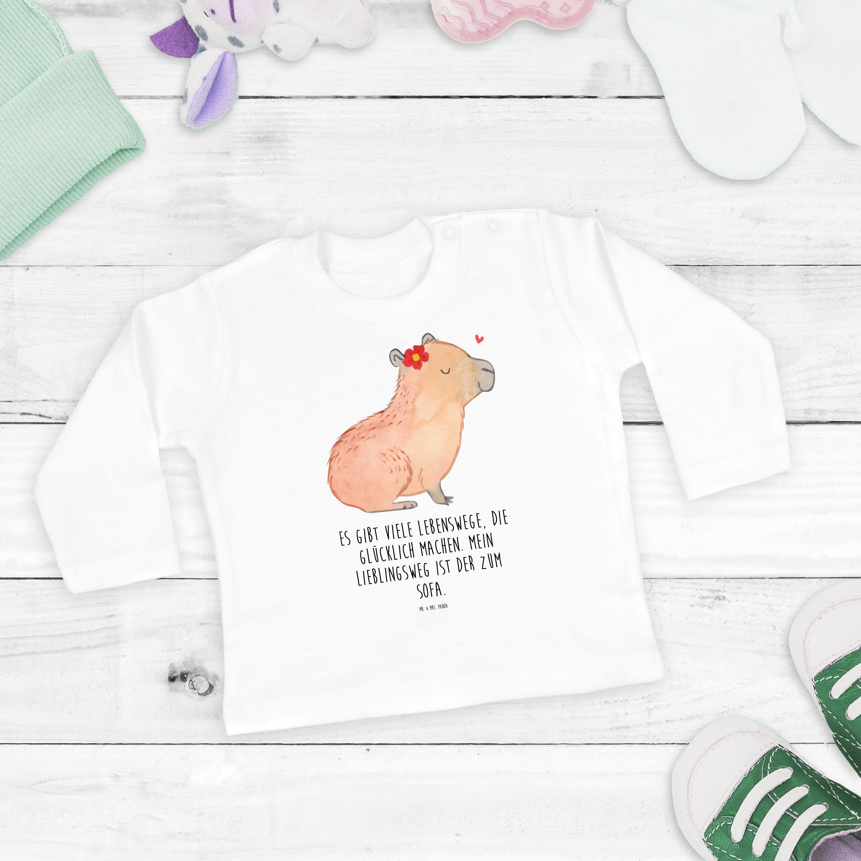 - Mr. Capybara - Mrs. Strampler Geschenk, Bio, Baby, Gute La Weiß Jungen, Panda (1-tlg) & Mädchen, Blume