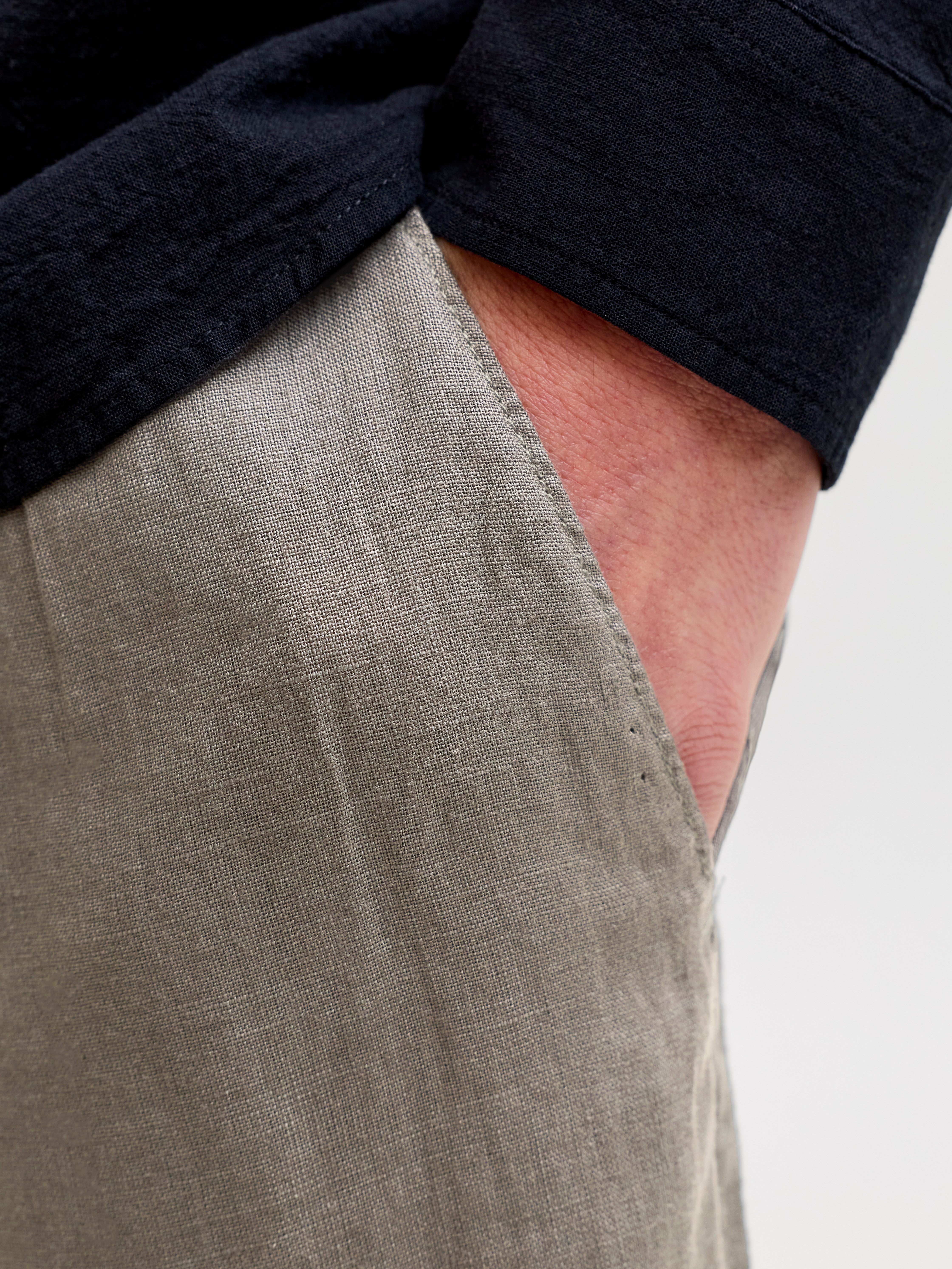 Jack & Jones Chinohose JPSTKARL LAWRENCE LINEN CHINO SN Leinen, locker geschnitten