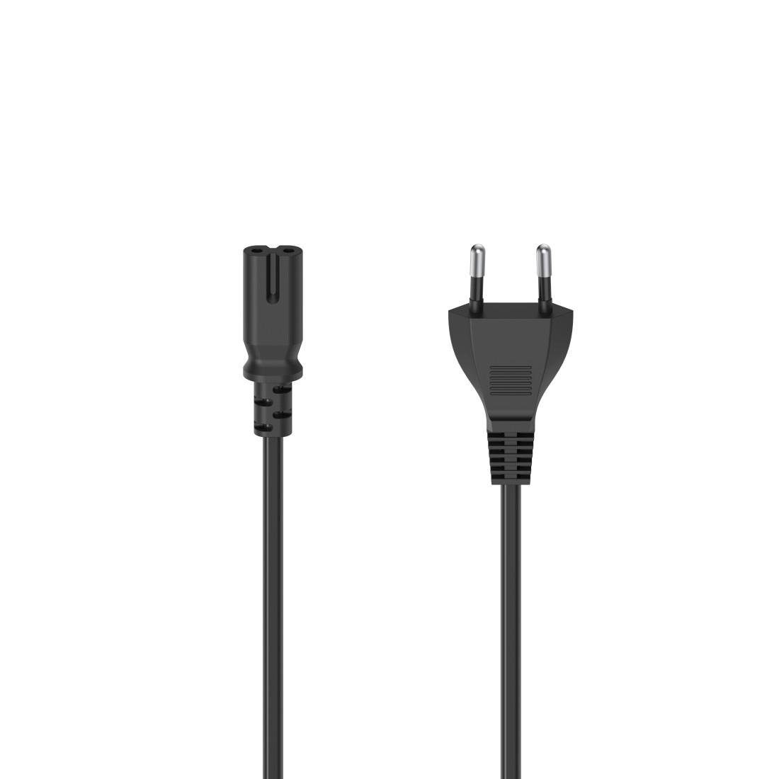 Hama Netzkabel mit Eurostecker, 2-Pin-Stecker, 1,5 cm) Doppelnut/C7, m, Netzkabel, (150 Schwarz