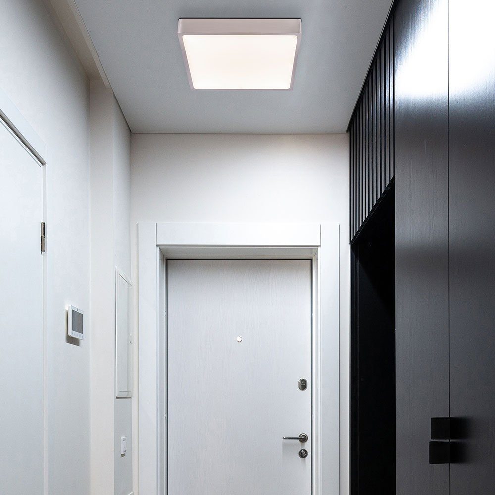 Globo Design fest silber ALU LED Decken Zimmer LED-Leuchtmittel Lampe verbaut, LED Panel Neutralweiß, Leuchte Deckenleuchte, Wohn Aufbau