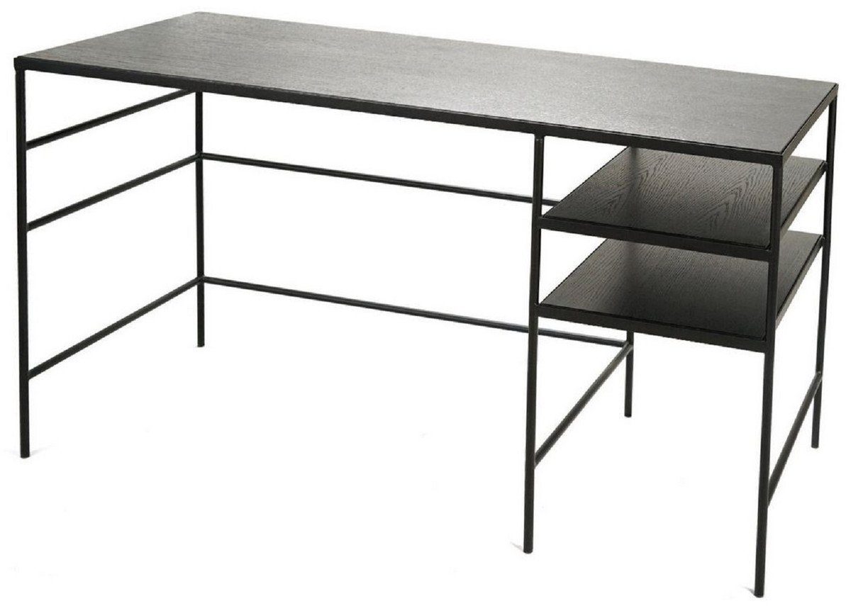 Casa Padrino Schreibtisch Luxus Schreibtisch Schwarz 140 x 60 x H. 76 cm - Moderner Bürotisch - Computertisch - Büromöbel
