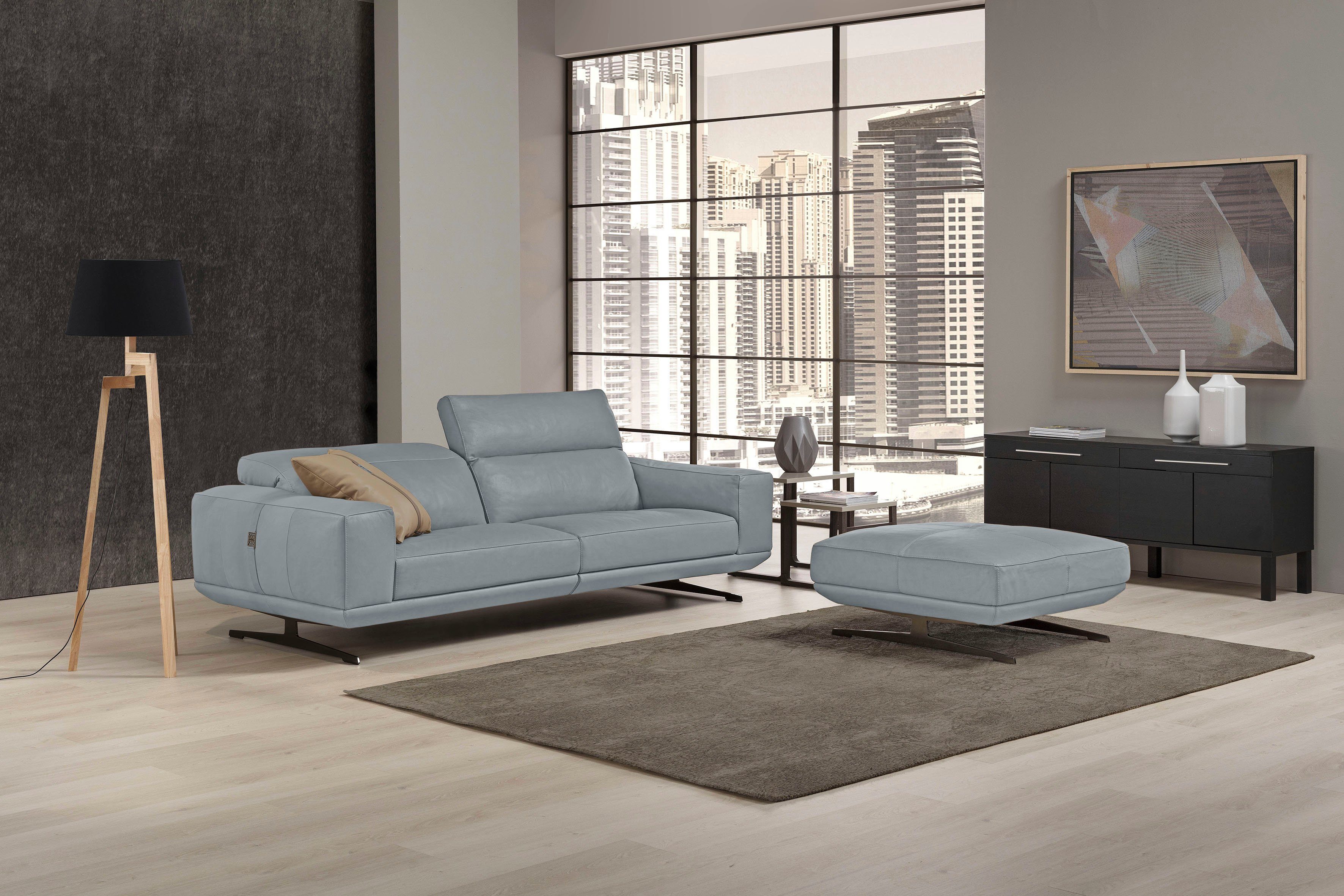 Egoitaliano 2,5-Sitzer Gloria, super bequem und hochwertige Verarbeitung, edles Design, beidseitig verstellbare Rückenelemente, mit Metallfüßen