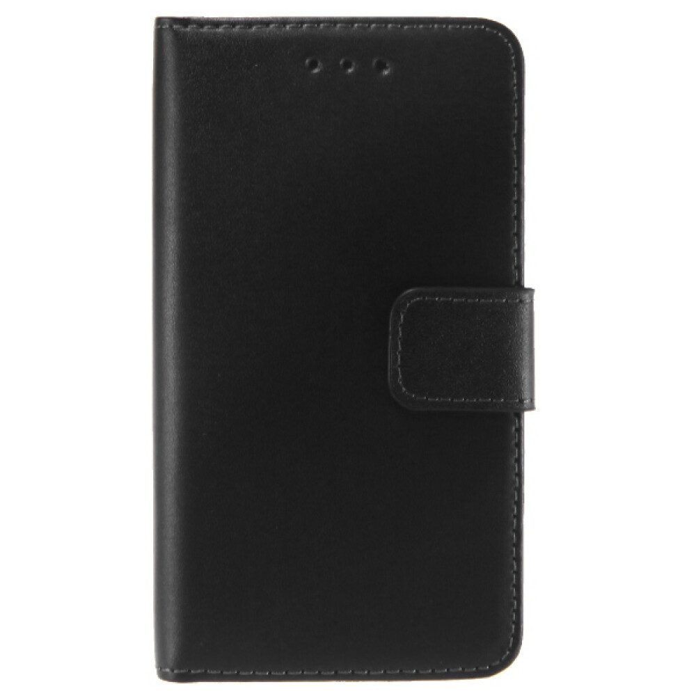 Handytasche Leder Handyhülle für Samsung Galaxy J2 Schwarz Schutz Case (Book Cover)