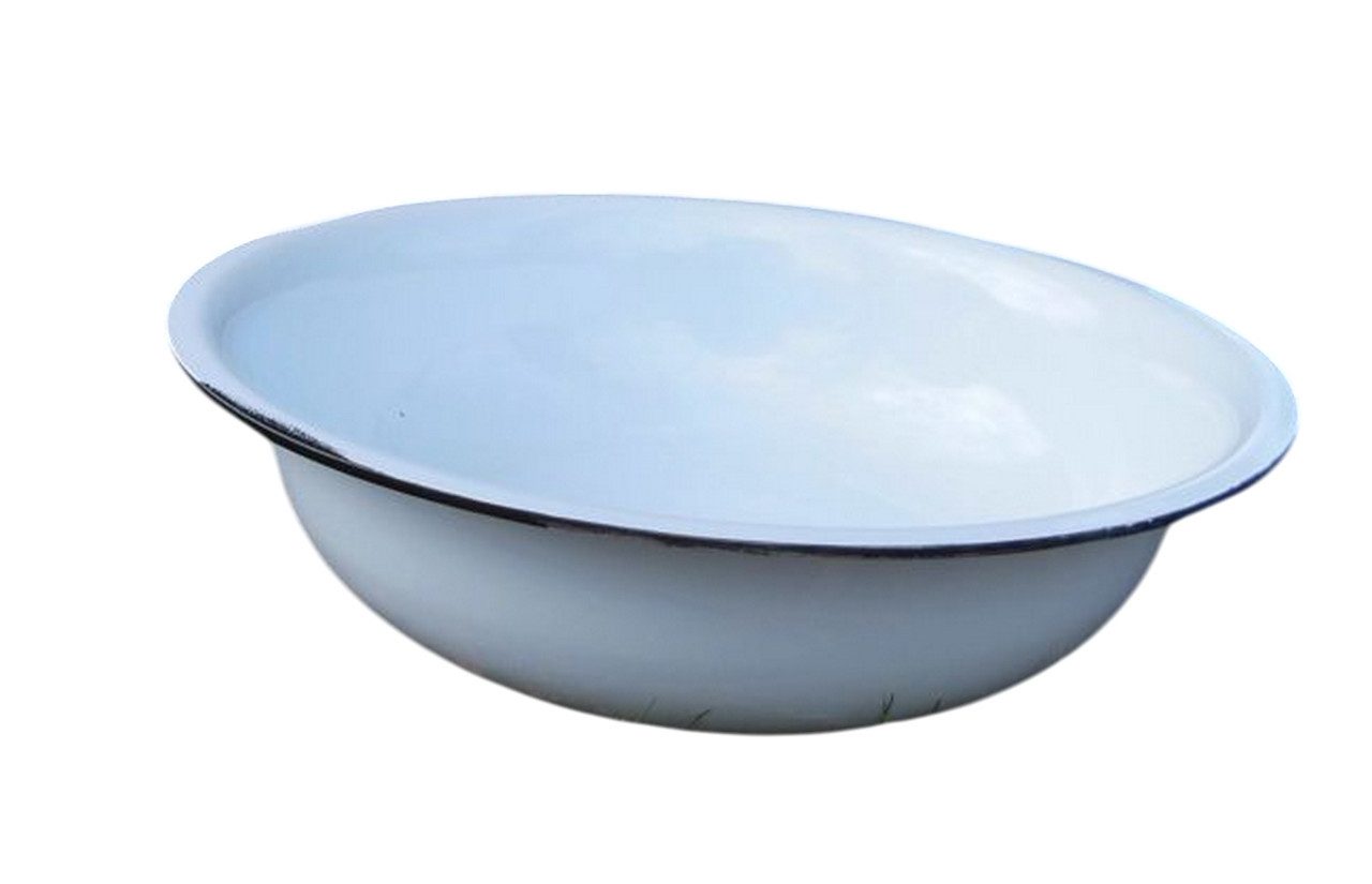 Deko-Impression Dekoschüssel Eisenschale Pflanztopf Pflanzschale Emaille-Optik weiß D 30 cm (1 St)