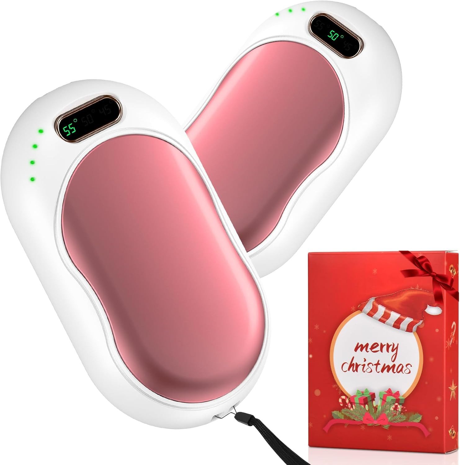 LIUWID Handwärmer Elektrischer Handwärmer magnetisch 5000mAh USB-C 3 Stufen Set, 2er Set magnetische Handwärmer wiederaufladbar USB-C kompakt, 2 Handwärmer magnetisch 5000mAh USB-C wiederaufladbar Set, Magnetisch trennbar 3 Heizstufen USB-C kompakt wieder