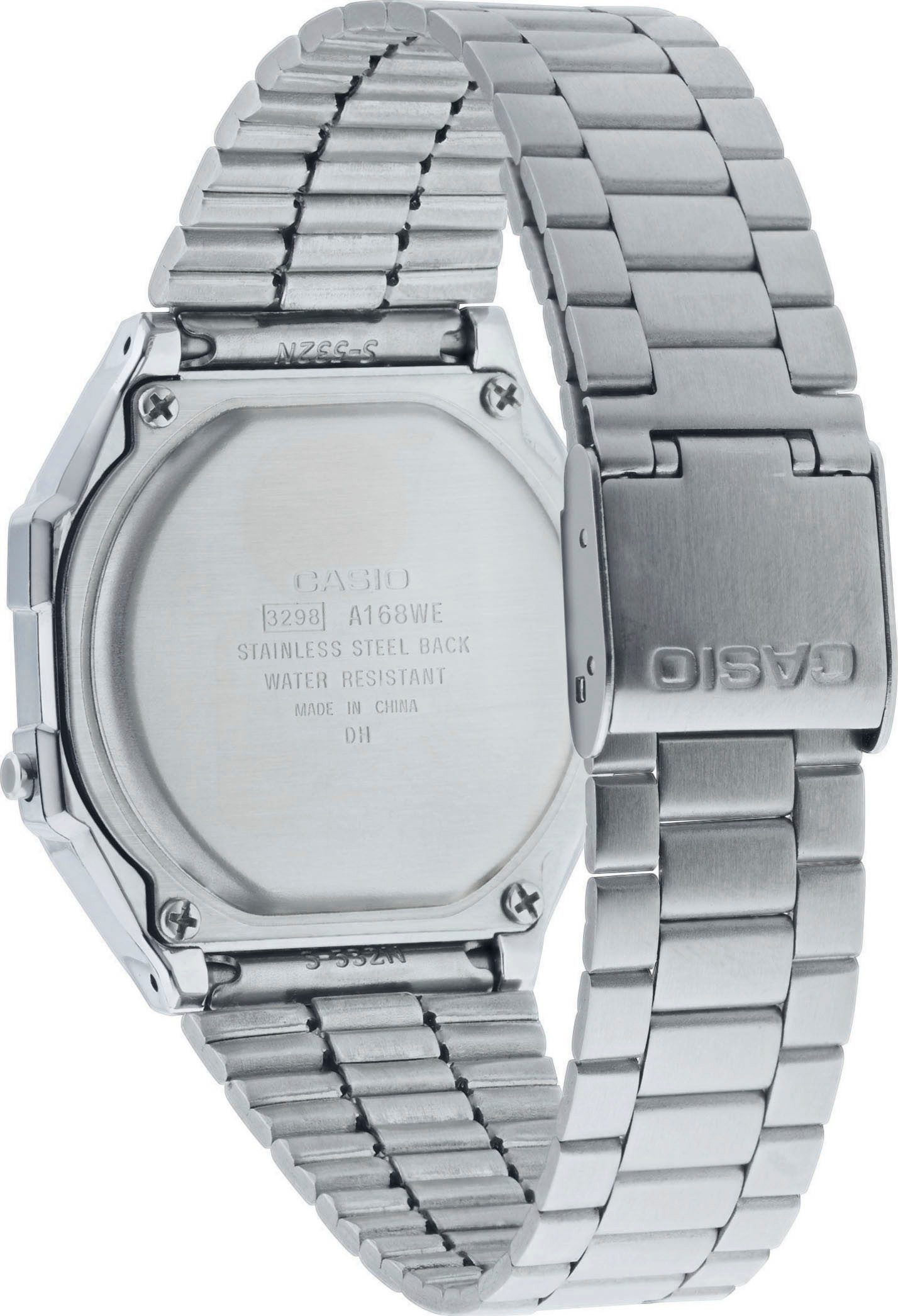 CASIO VINTAGE Chronograph A168WEM-2EF, Quarzuhr, Armbanduhr, Damenuhr, Herrenuhr, Edelstahlarmband,Digitaluhr