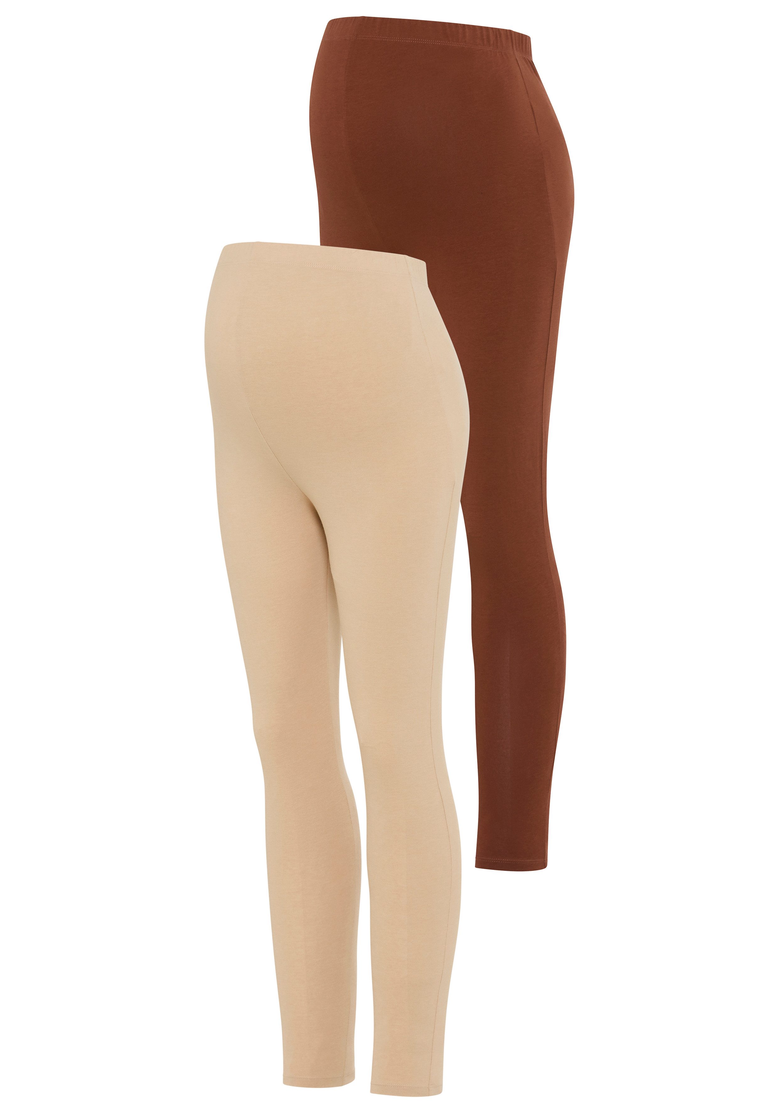 Neun Monate Umstandshose 2 Stück Umstands-Hosen für Schwangerschaft und Stillzeit (Packung, 2-tlg) 2er Pack Leggings für Schwangerschaft & Stillzeit