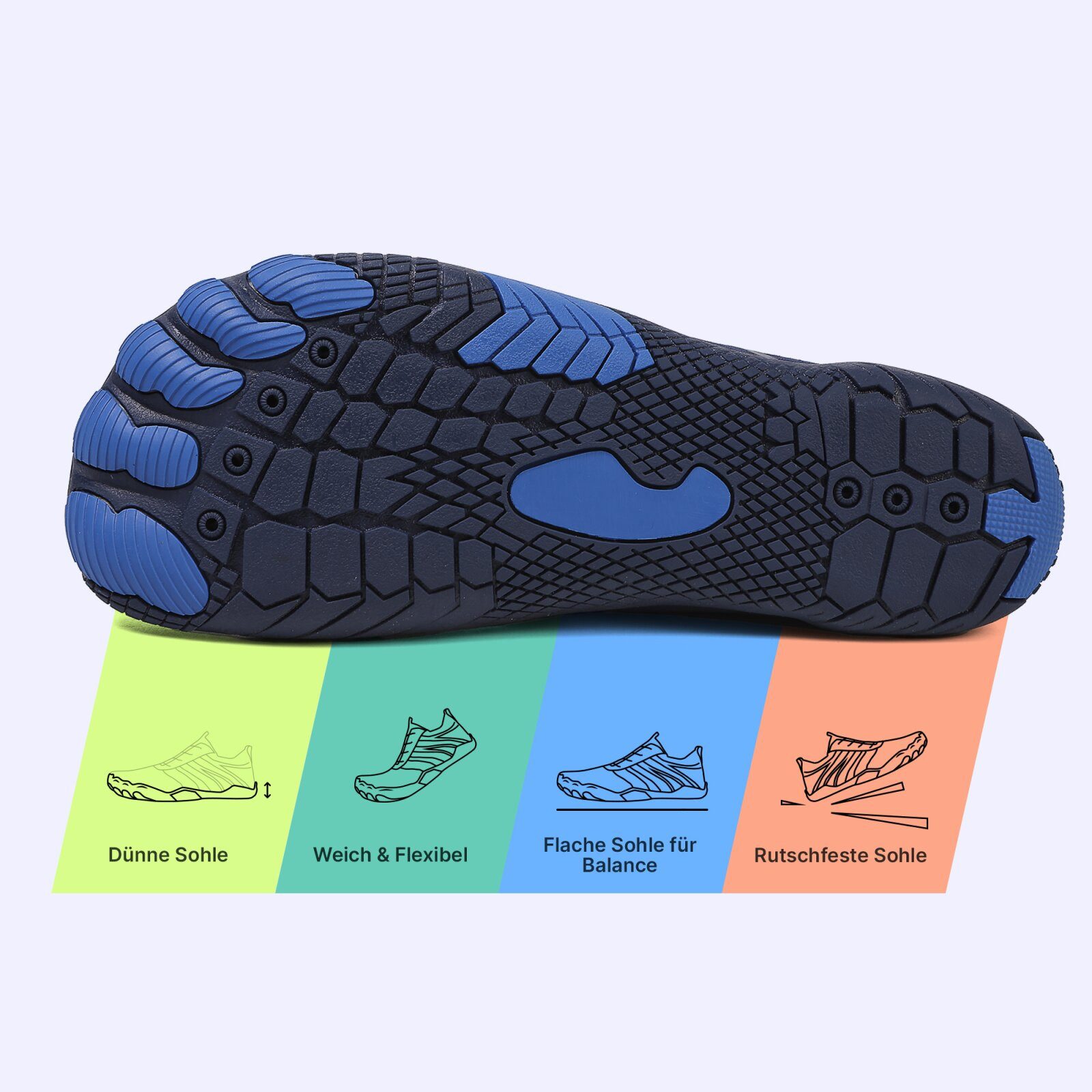 DOTALES Flowstep Barfußschuhe Damen & Herren, Flowstep Barfußschuhe Barfußschuh Das Original-Barfuß Sneaker, Minimalschuhe, Schnellverschluss