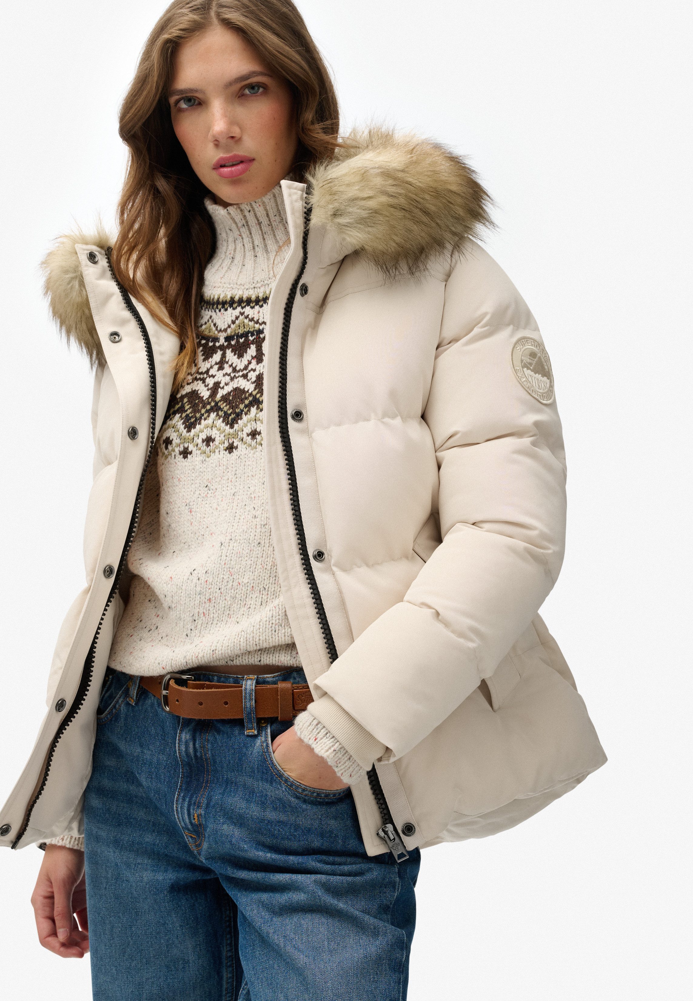 Superdry Steppjacke EVEREST 5 BAFFLE PUFFER JKT Kunstfaser, relaxed fit