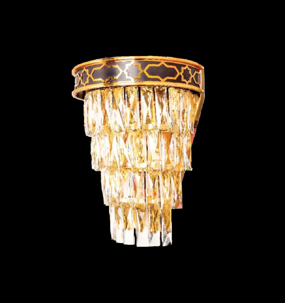 JVmoebel Wandleuchte Modern Wandleuchte Wandlampe Lüster Wand Лампы Kristall Gold, Leuchtmittel wechselbar, Made in Europa