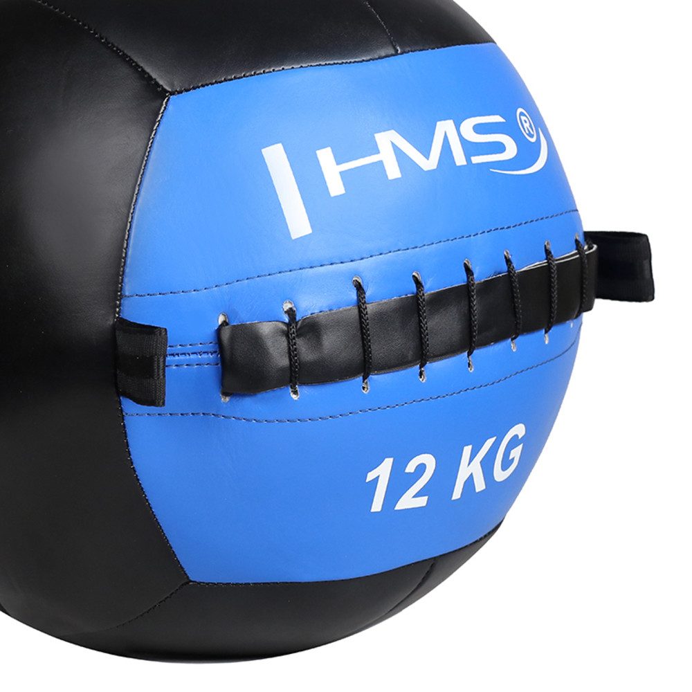 HMS Medizinball Gymnastikball 12 kg Trainingsball (WLB12, 1-St., Ganzkörpertraining), Ideal für intensives Functional Training, CrossFit, Kraftaufbau