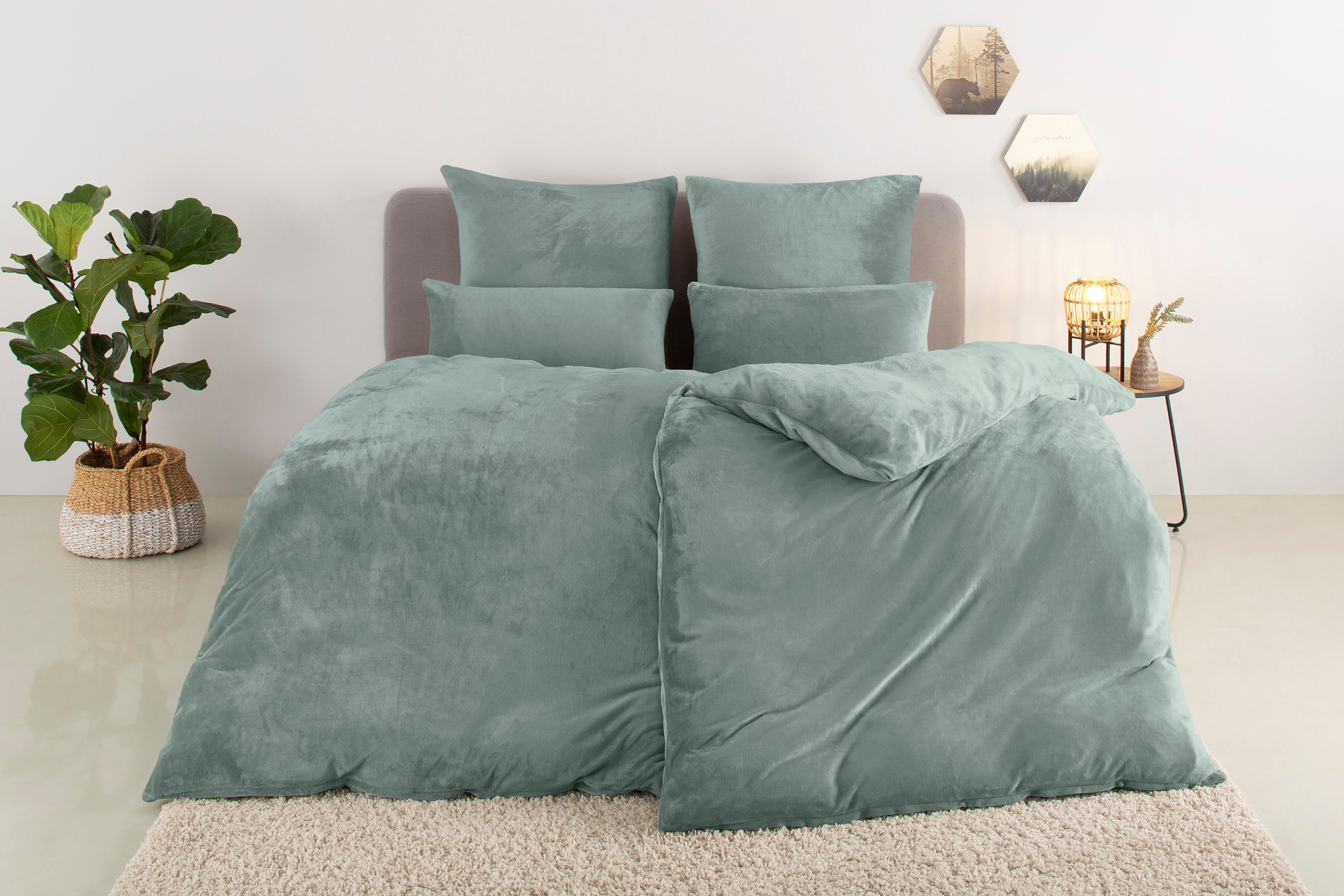 my home Bettwäsche Desner3, Microfaser, 2 teilig, Bettwäsche mit Reißversch günstig online kaufen