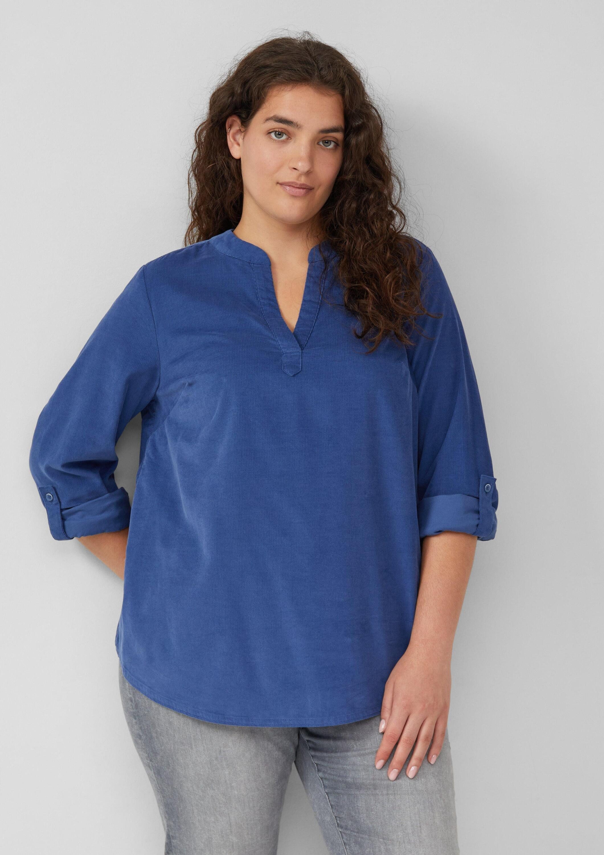 s.Oliver Langarmbluse Bluse Feincord-Tunikabluse mit Raffung günstig online kaufen