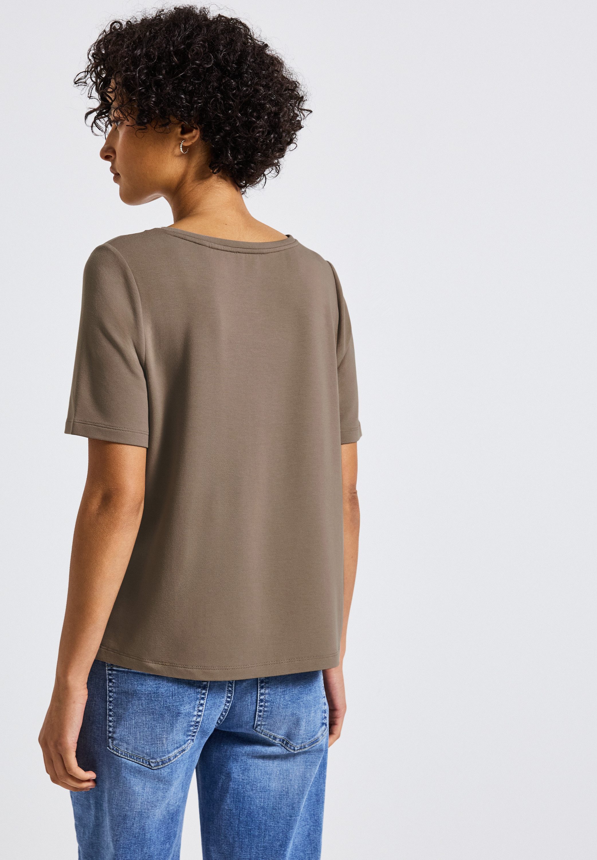 STREET ONE T-Shirt mit Glitzerstreifen günstig online kaufen