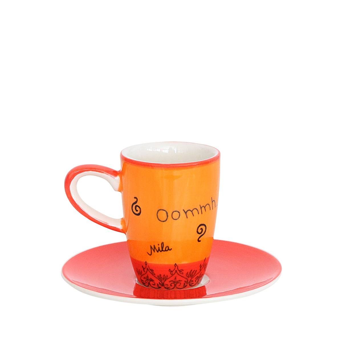 Mila Espressotasse Mila Keramik Espresso-Tasse mit Untere Oommh Katze, Keramik