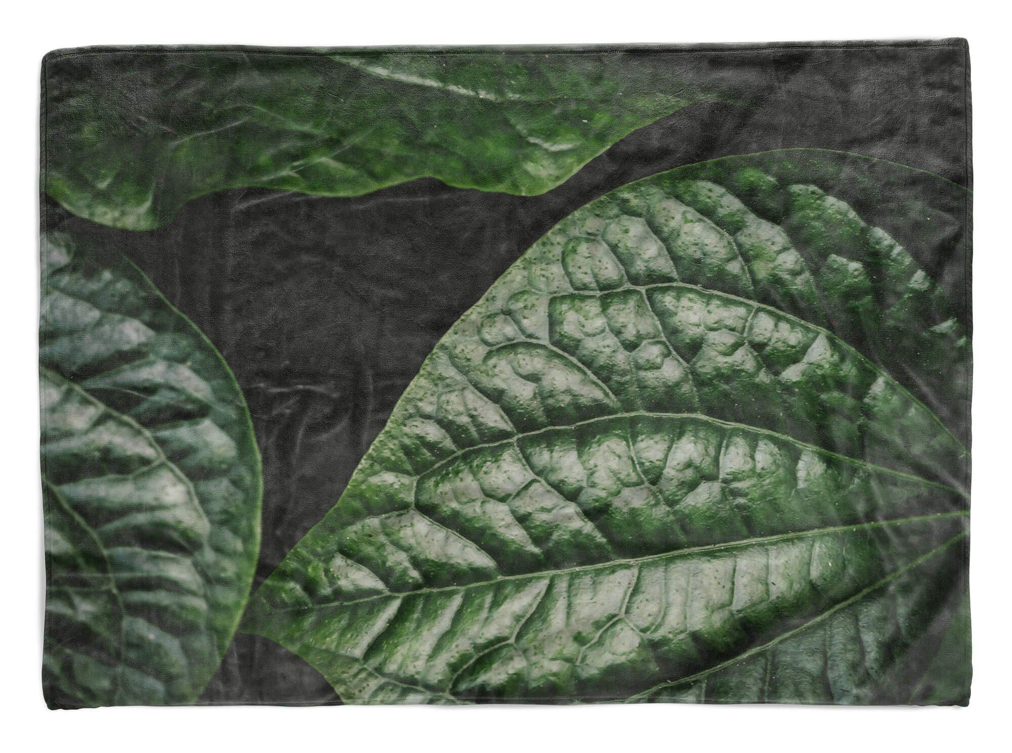 Sinus Art mit Handtuch Handtücher (1-St), Kuns, Grüne Fotomotiv Strandhandtuch Baumwolle-Polyester-Mix Blätter Handtuch Saunatuch Kuscheldecke