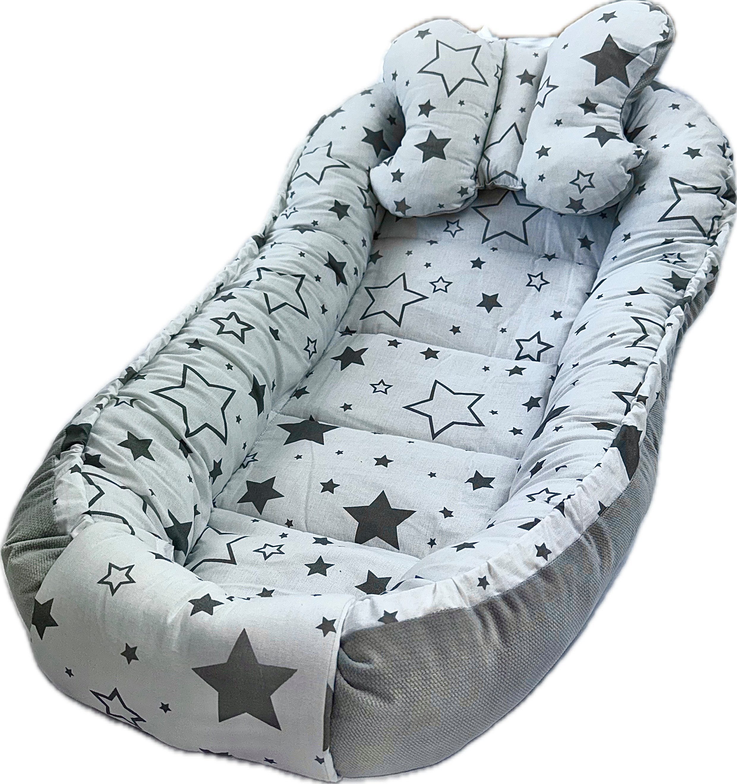 Pamek Bettnestchen Babybett Babynestchen Babynest Kinderbett Kokon zum schlafen Kissen, Sehr weiches material, Füllung 100% antiallergische Silikonkogel.