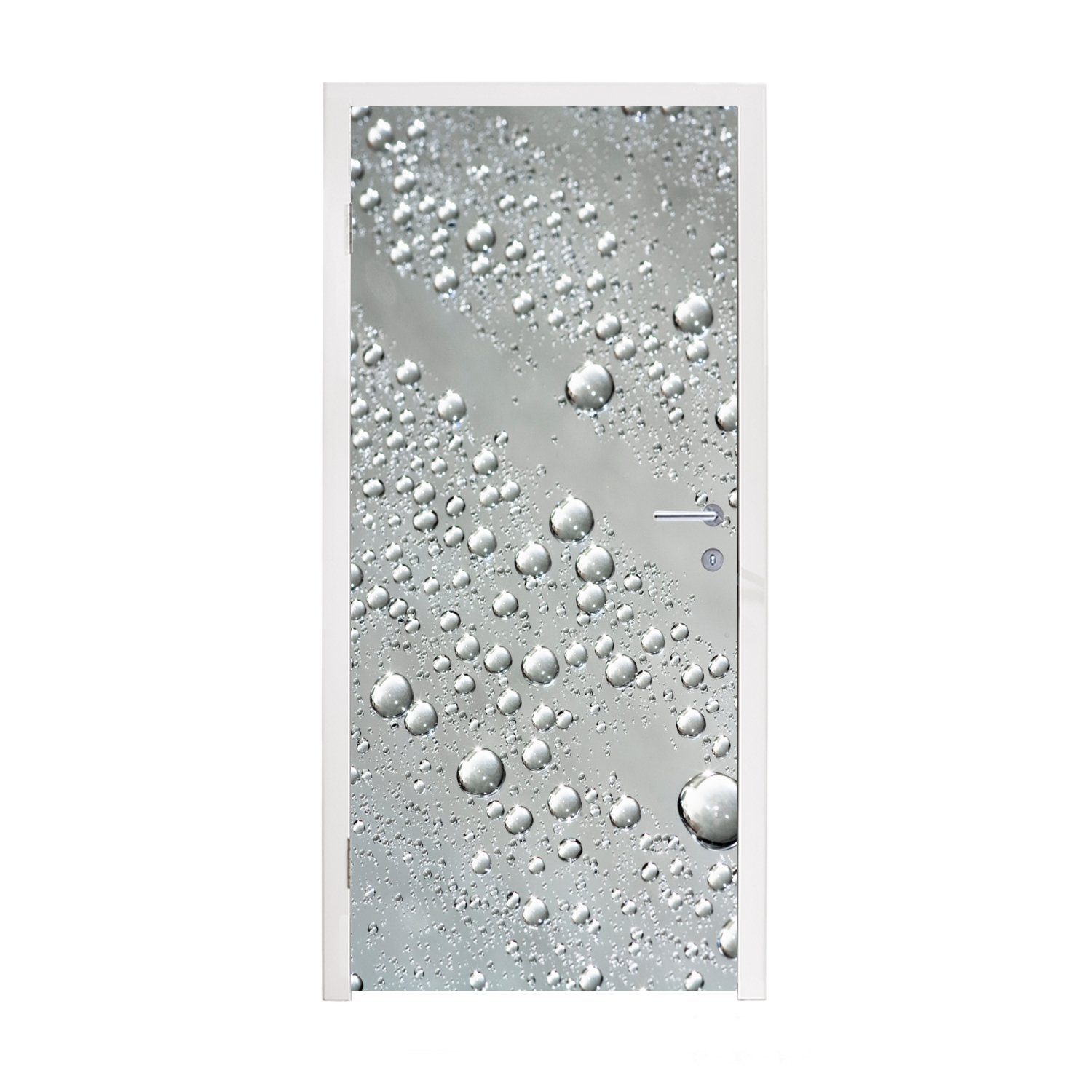 Grau, - cm Türaufkleber, Wasser MuchoWow (1 Türtapete 75x205 bedruckt, Matt, St), Tür, für Metall - Fototapete