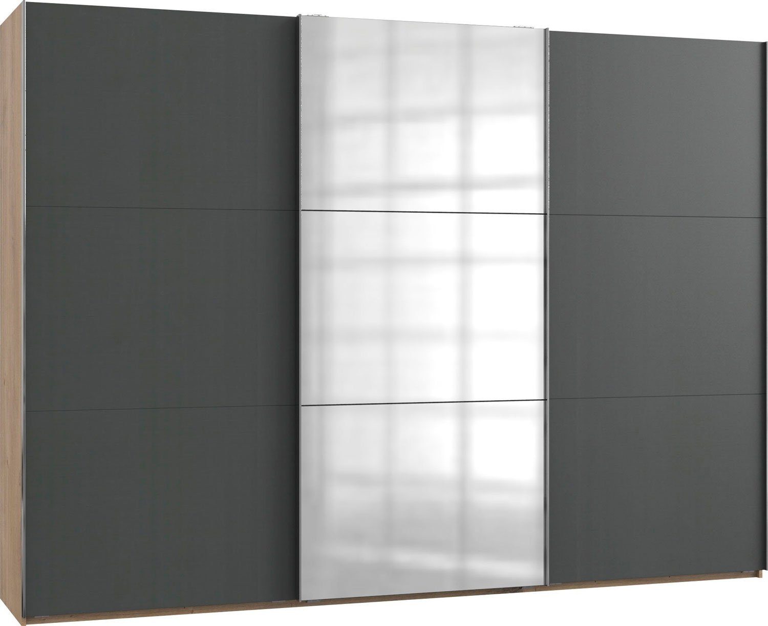 Wimex Schwebetürenschrank Level (1-St) 300x65x216cm plankeneiche graphit
