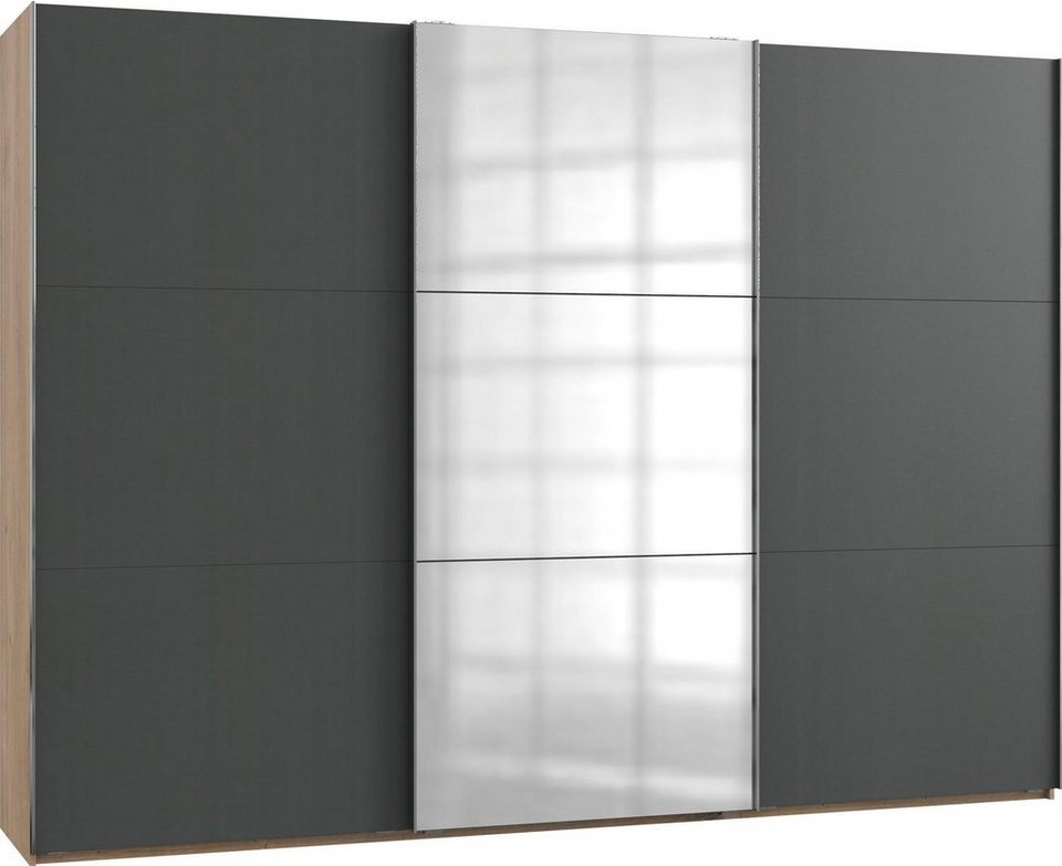Wimex Schwebetürenschrank Level (1-St) 300x65x216cm plankeneiche graphit