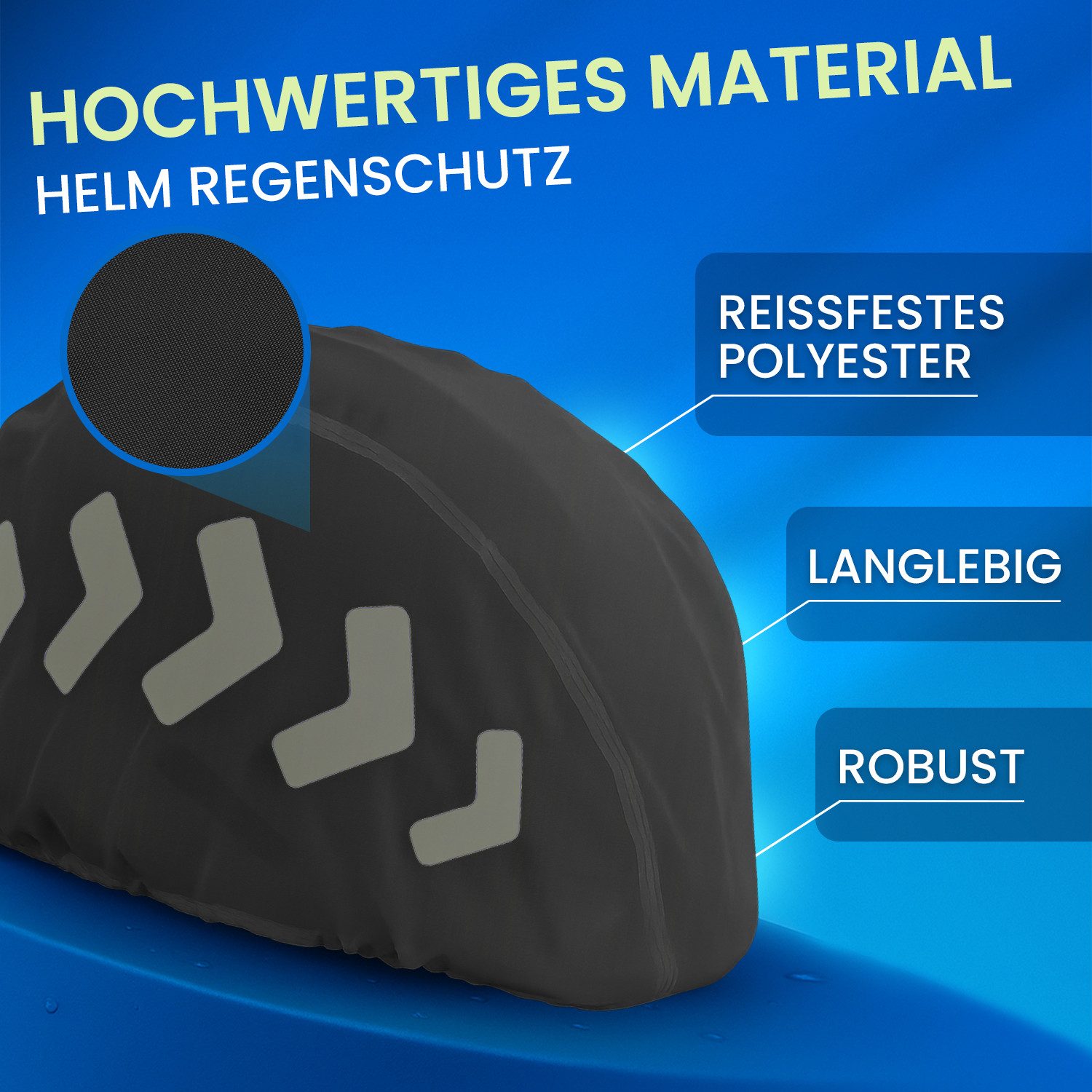 FLEXEO Fahrradhelmüberzug Regenschutz, Helmüberzug Helm Regenschutz reflektierend wasserabweisend schwarz