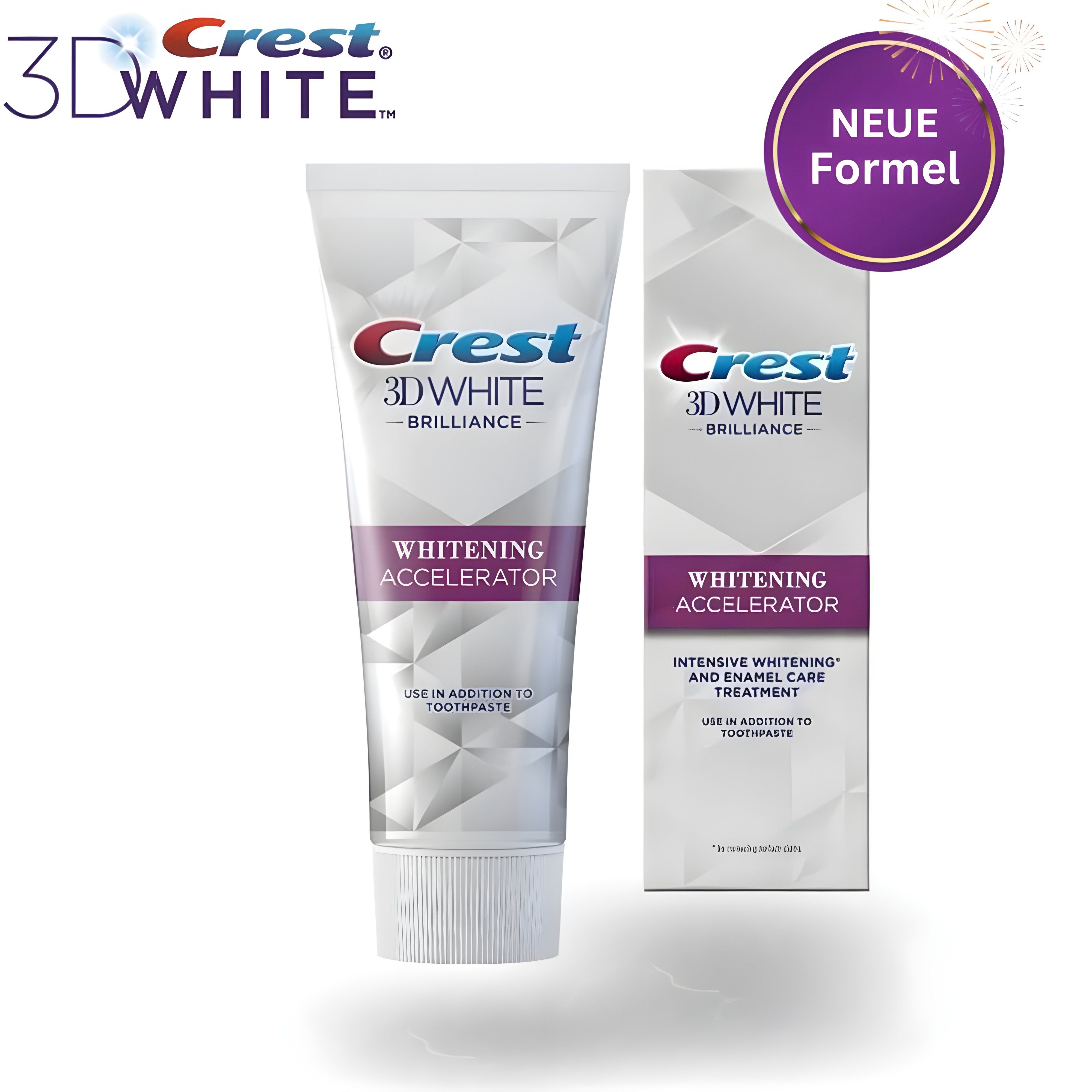 Crest Zahnbleaching-Gel 3D White Aufhellungsbeschleuniger 2 Stück, NEUE FORMEL 2x 75 ml