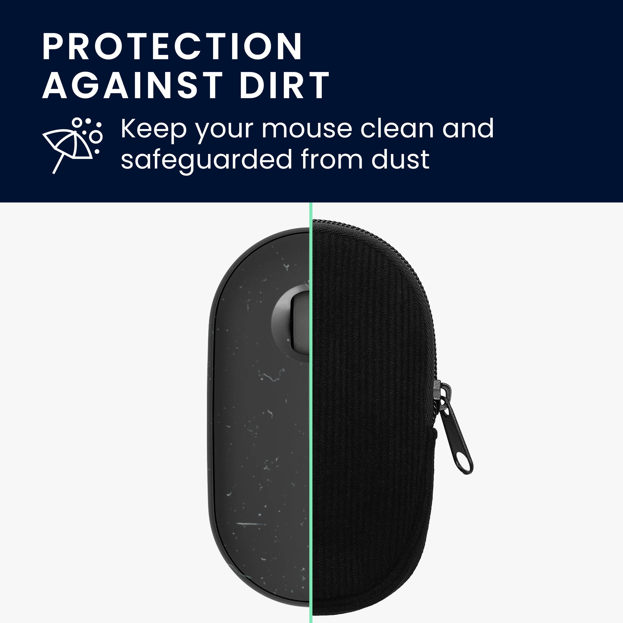 kwmobile Schutz-Set Maus Tasche für Logitech Pebble Mouse 2 M350s / M350 Hülle, Case für Bluetooth Maus aus robustem Cord und Neopren Stoff