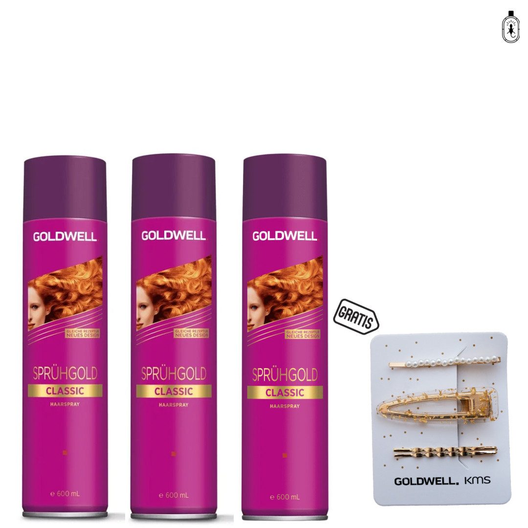 Goldwell Haarspange Goldwell Sprühgold Haarspray Set 3x 600 ml + gratis Заколки