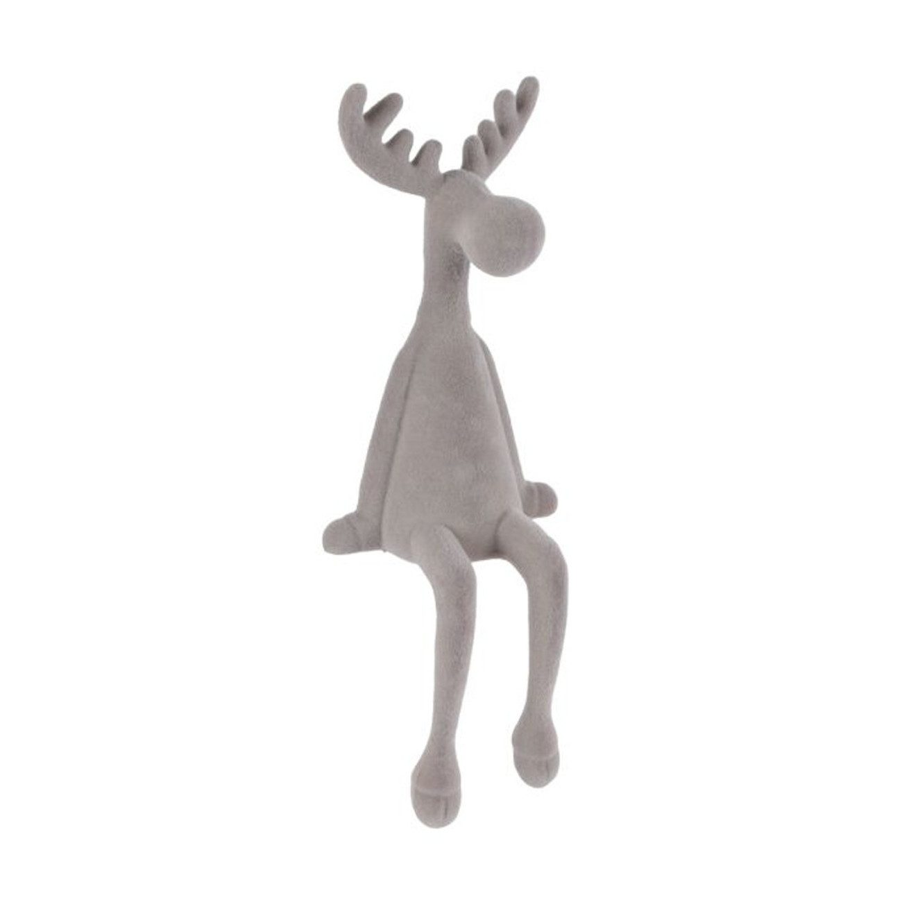 Macosa Home Kantenhocker Rentier 31 cm Braun, Grün, Taupe od. 3er Set (Dekoration Weihnachtsdeko, modern Weihnachten), Kunststoff beflockt Dekorentier