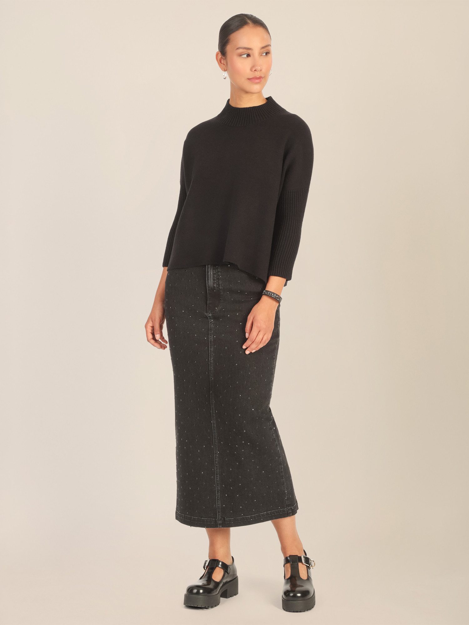 Apart Stehkragenpullover mit Stehkragen und Rippenstruktur günstig online kaufen