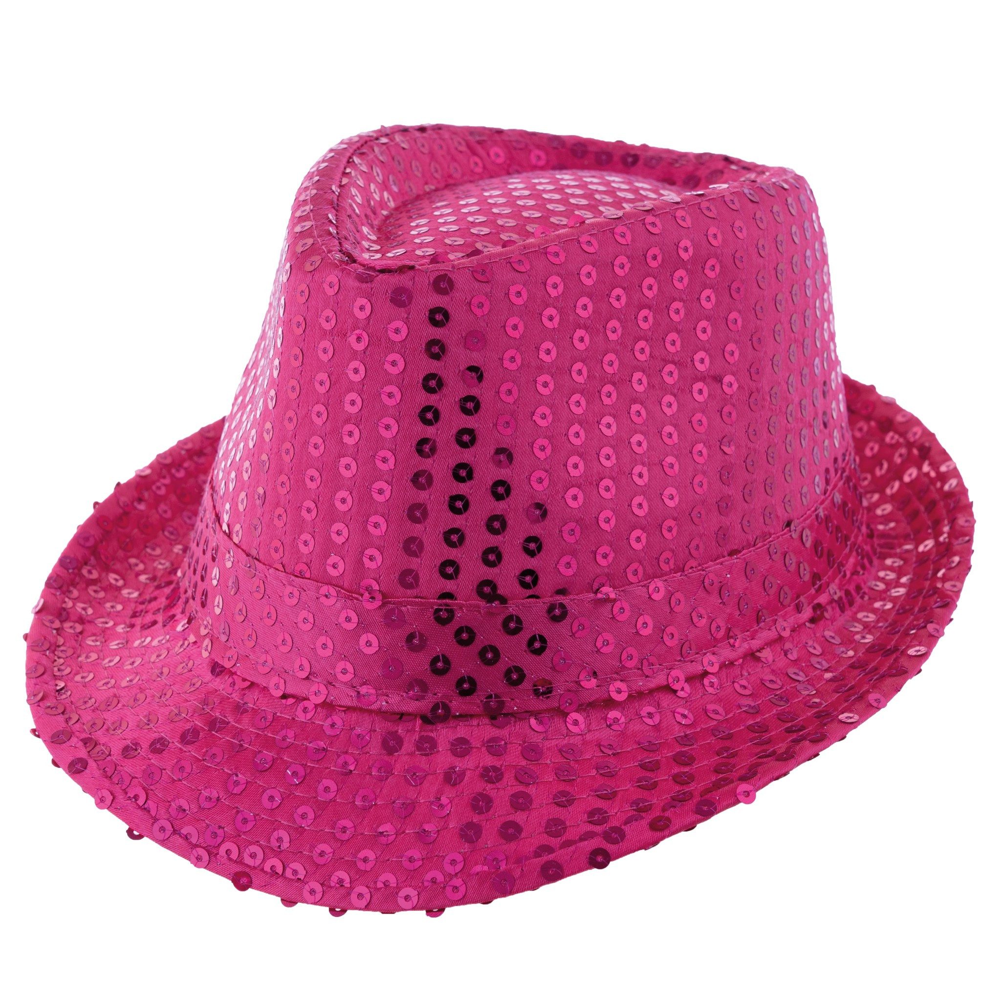 Funny Fashion Kostüm Popstar Hut mit Pailletten – Glitzer Partyhut günstig online kaufen