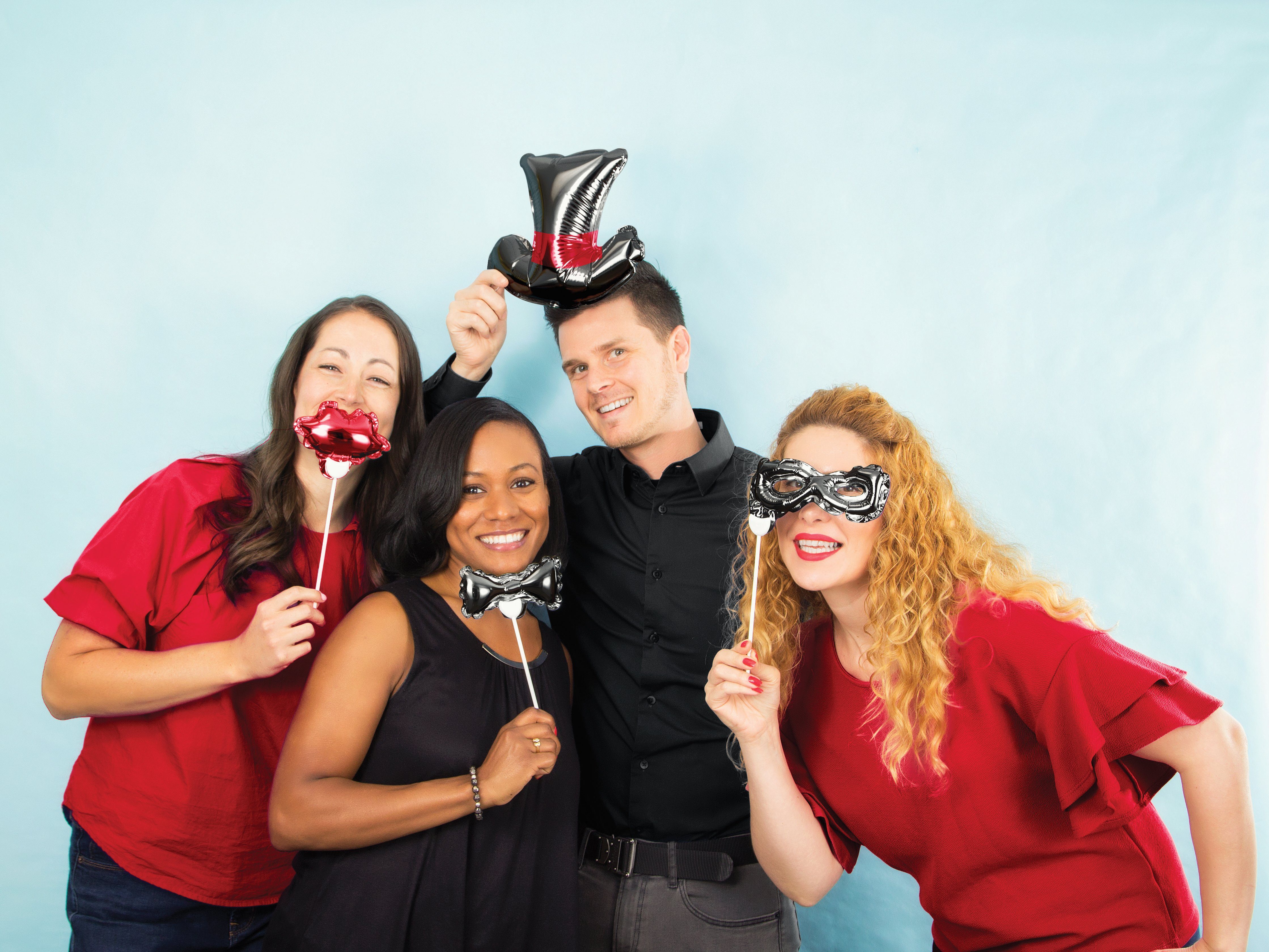 Creative Converting Papierdekoration Partydekoration 3-D Foto-Booth Set Foto Requisiten Zylinder 4 tlg., 3-D-Effekt