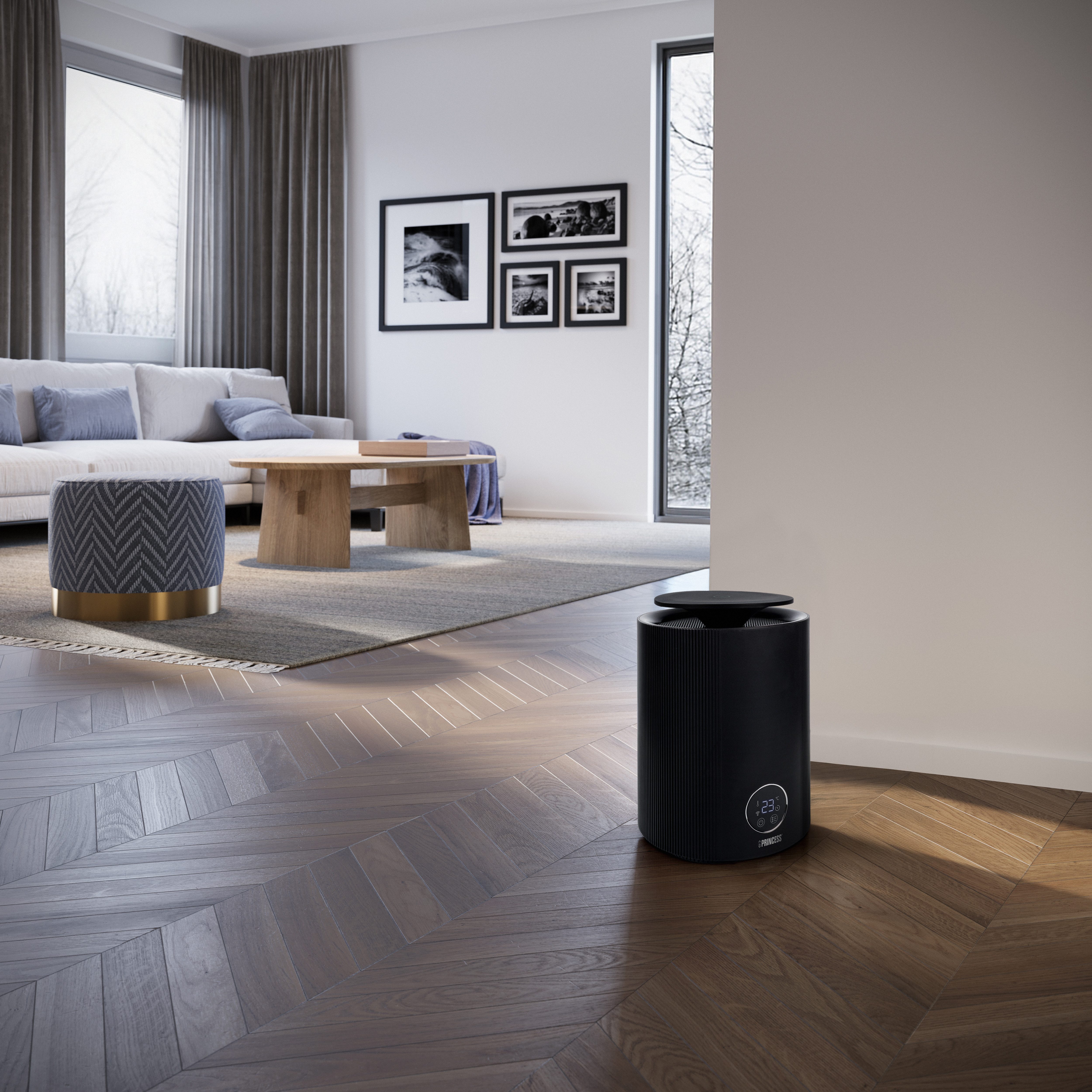 PRINCESS Keramikheizlüfter 348360, 2000 W, WLAN-fähig, App- & Sprachsteuerung, 360° Rundum-Wärme