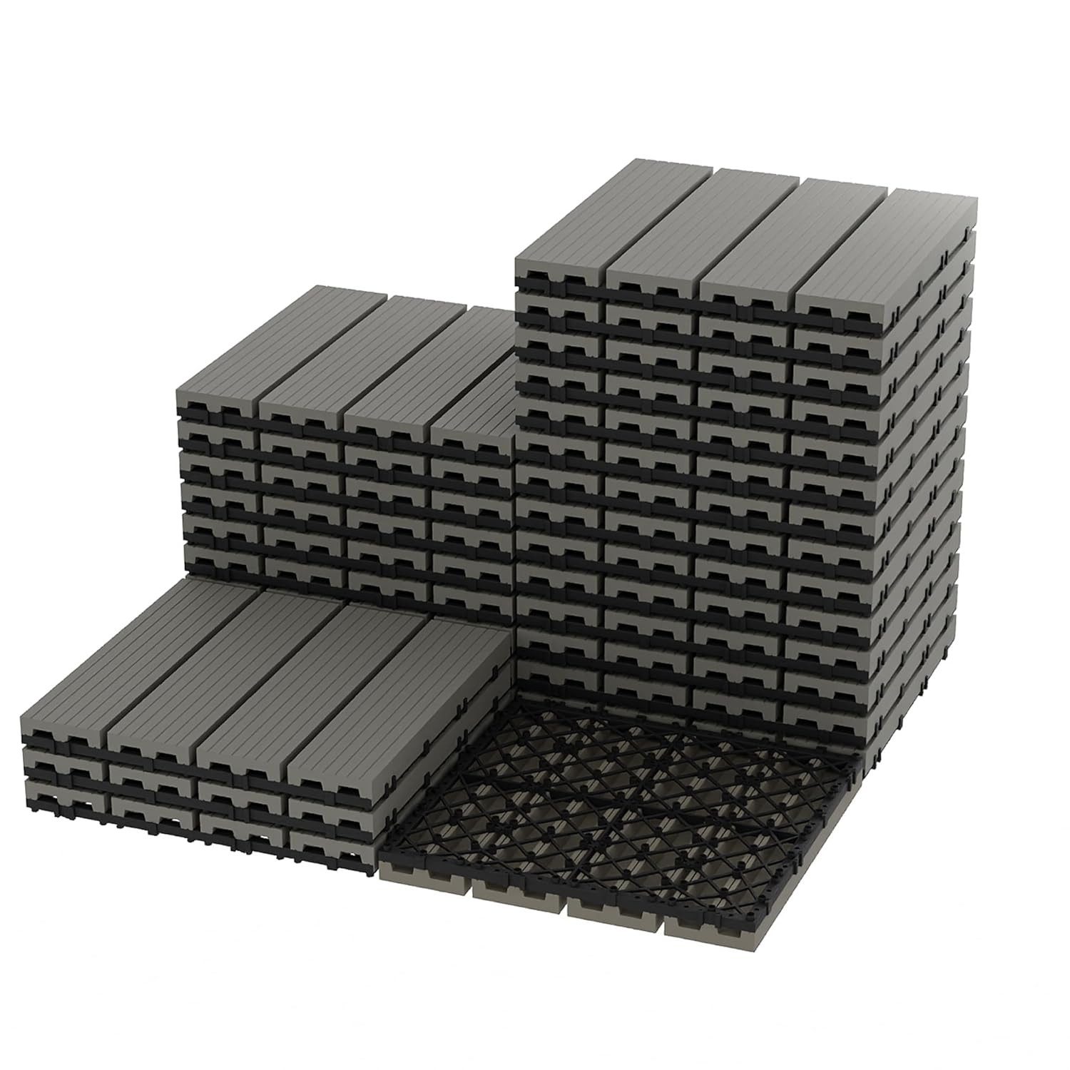 GarveeMore Gartenhaus-Fußboden wasserdichte Verbund-Terrassenfliesen 12x12 Zoll für Balkon, (27 St)