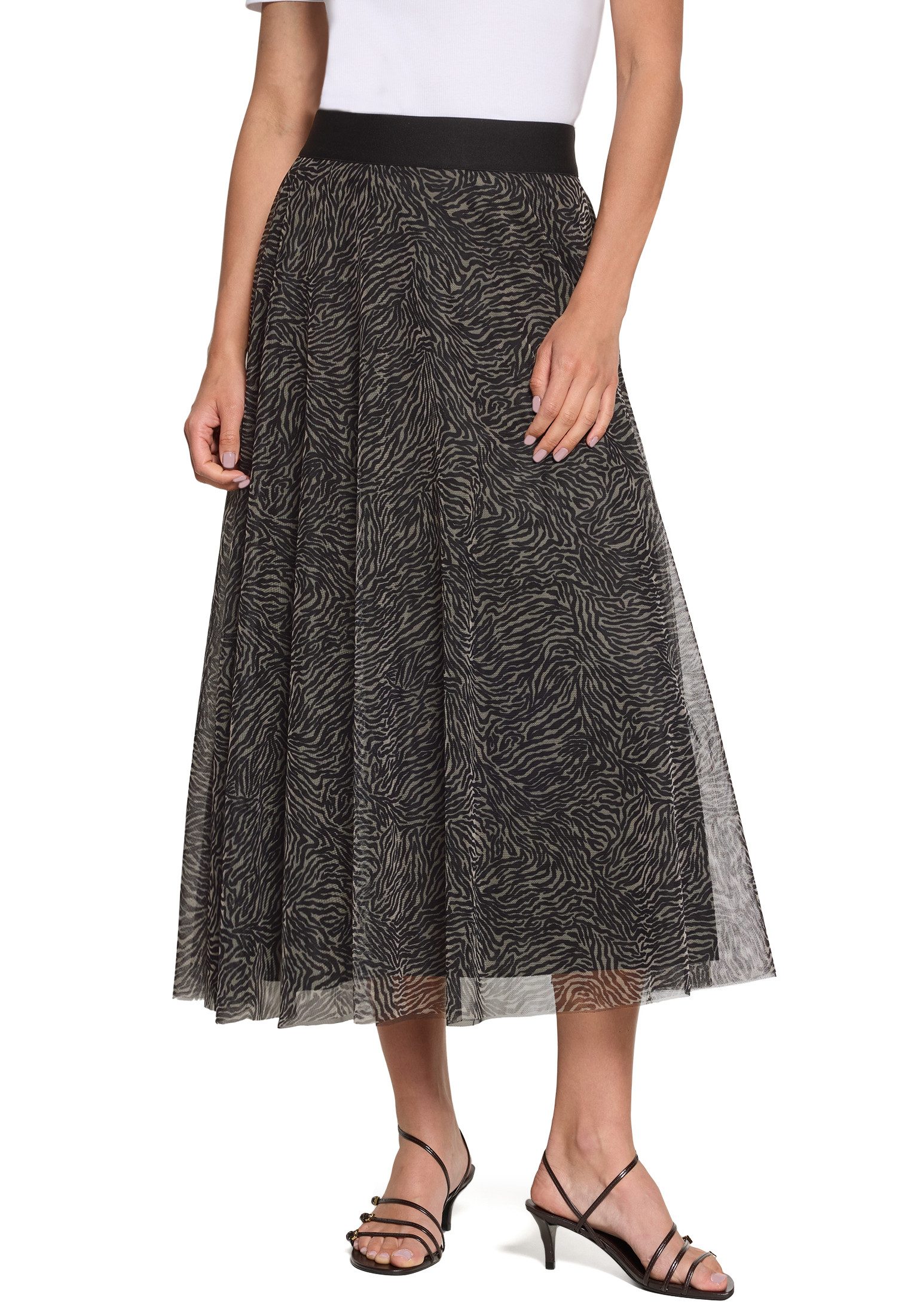 Zero Midirock Damen mit Muster Material