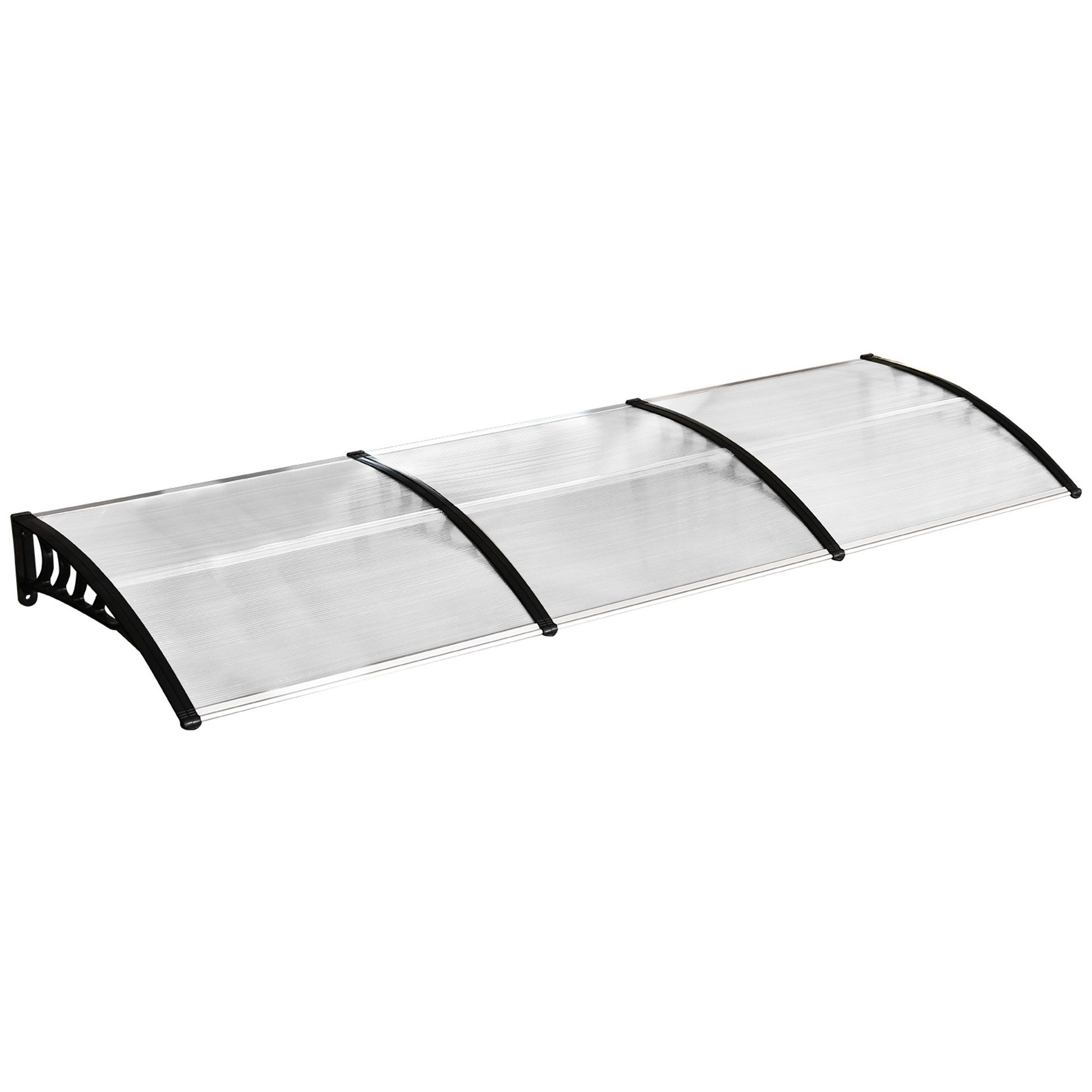 MC Star Vordach für Haustür Überdachung 90 x 295 cm, Pultbogenvordach mit UV-Schutz (Haustürdach Sonnenschutz aus Polycarbonat Regenschutz)