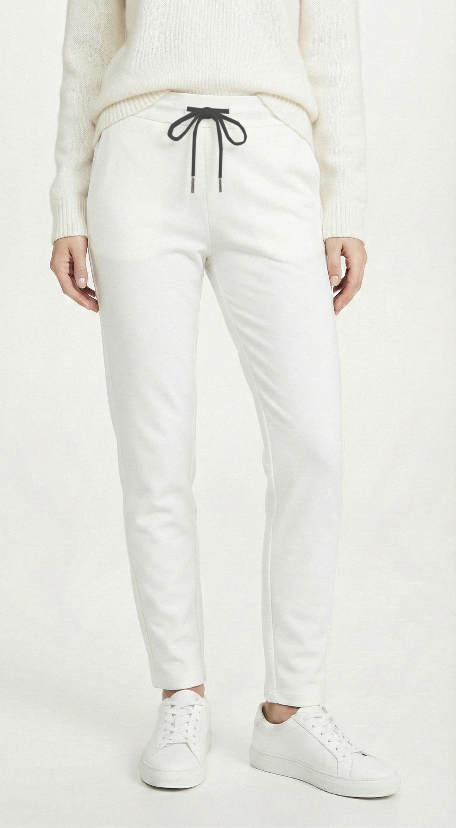 Stretch-Hose Damen Hose Stretch mit Kordel Stoffhose Damen elegant lang