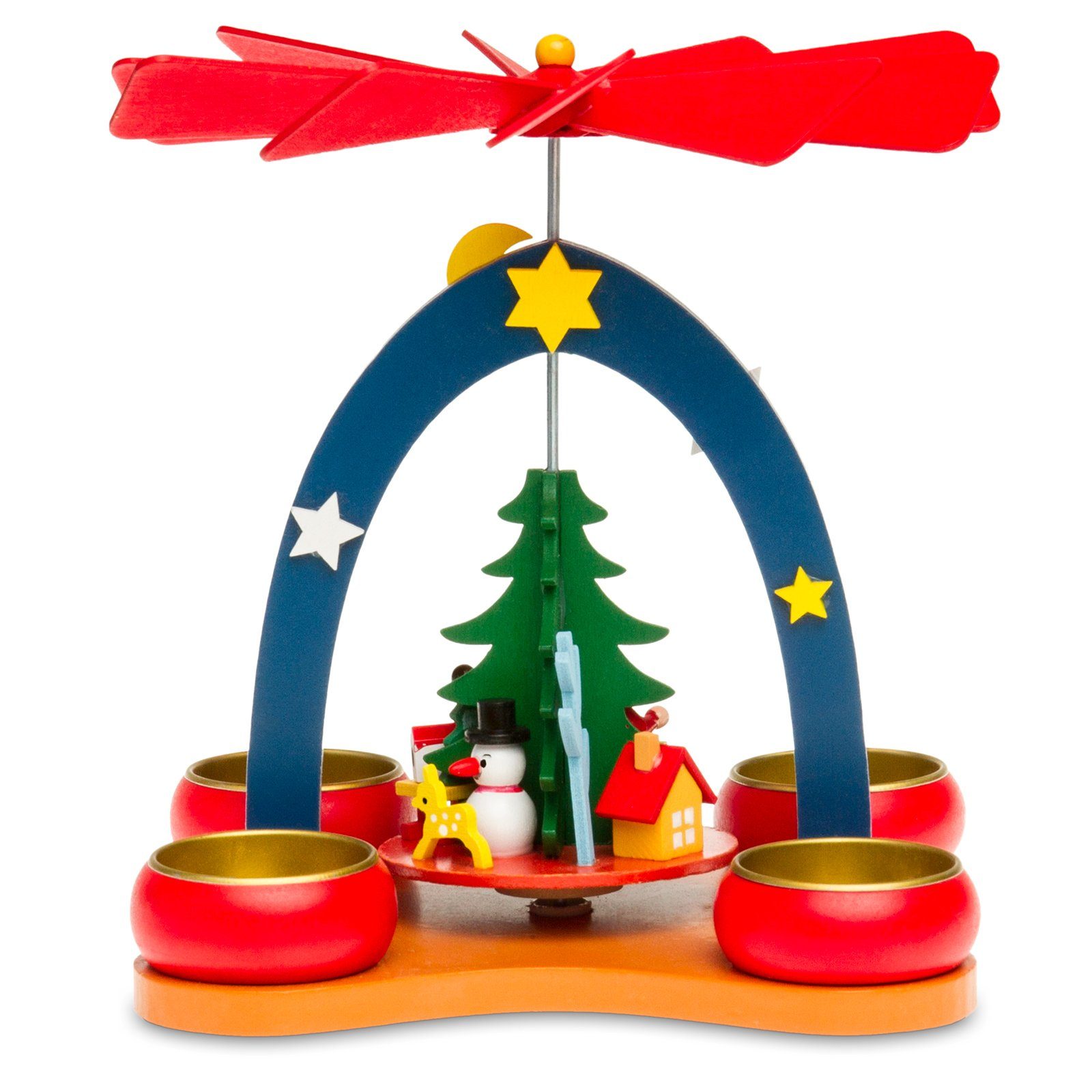 P26 Teelichte H:19cm für SIKORA buntes Weihnachtspyramide Kinderzimmer