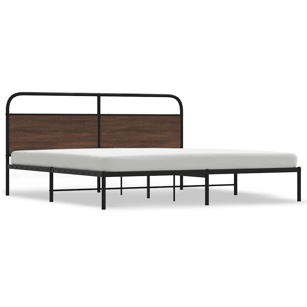 vidaXL Bett Metallbett ohne Matratze Braun günstig online kaufen