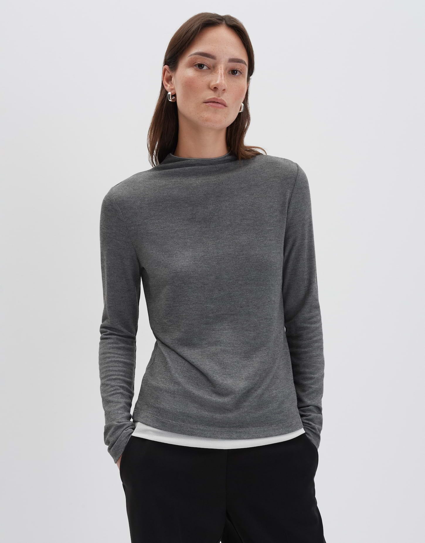 someday Longsleeve KARINN SOFT aus nachhaltigem Viskose Mix schmale Passform, figurbetont geschnitten
