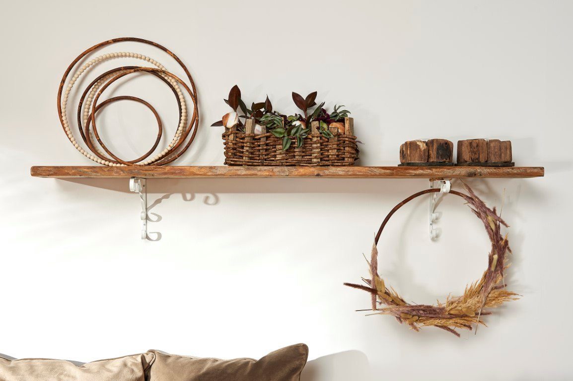 NaDeco Dekoobjekt Deko-Metallring mit Perlen Ø 25 cm Holzperlenring