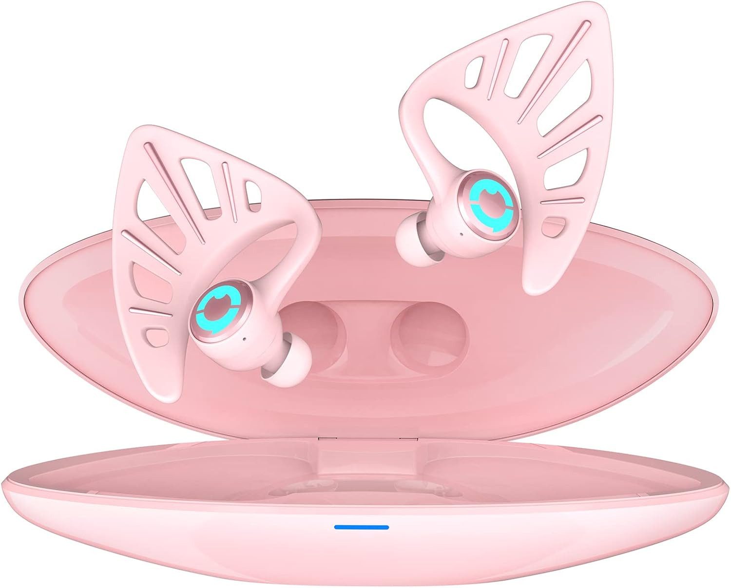 YOWU 10 Farben, RGB-Effekte App-Steuerung,Dual-Mikrofon-Rauschunterdrückung In-Ear-Kopfhörer (Alltagstauglich & langlebig: Bis zu 30 Stunden Spielzeit mit Ladecase (6h am Stück). IPX5 wasserfest gegen Schweiß oder Regen. Inkl. Ladekabel und stylischem Etui für unterwegs., Bluetooth, Klang ohne Kompromisse Breite Frequenzbandbreite für Bässe klare Höhen)